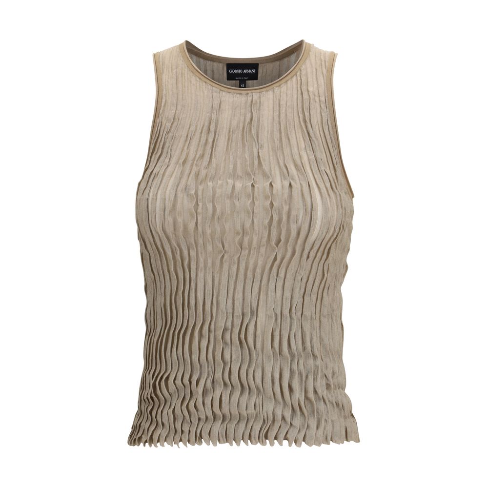 Giorgio Armani Beige Silk T-Shirt