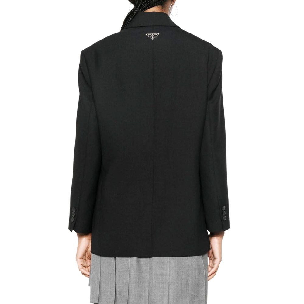 Prada Black Virgin Wool Blazer - Image 3