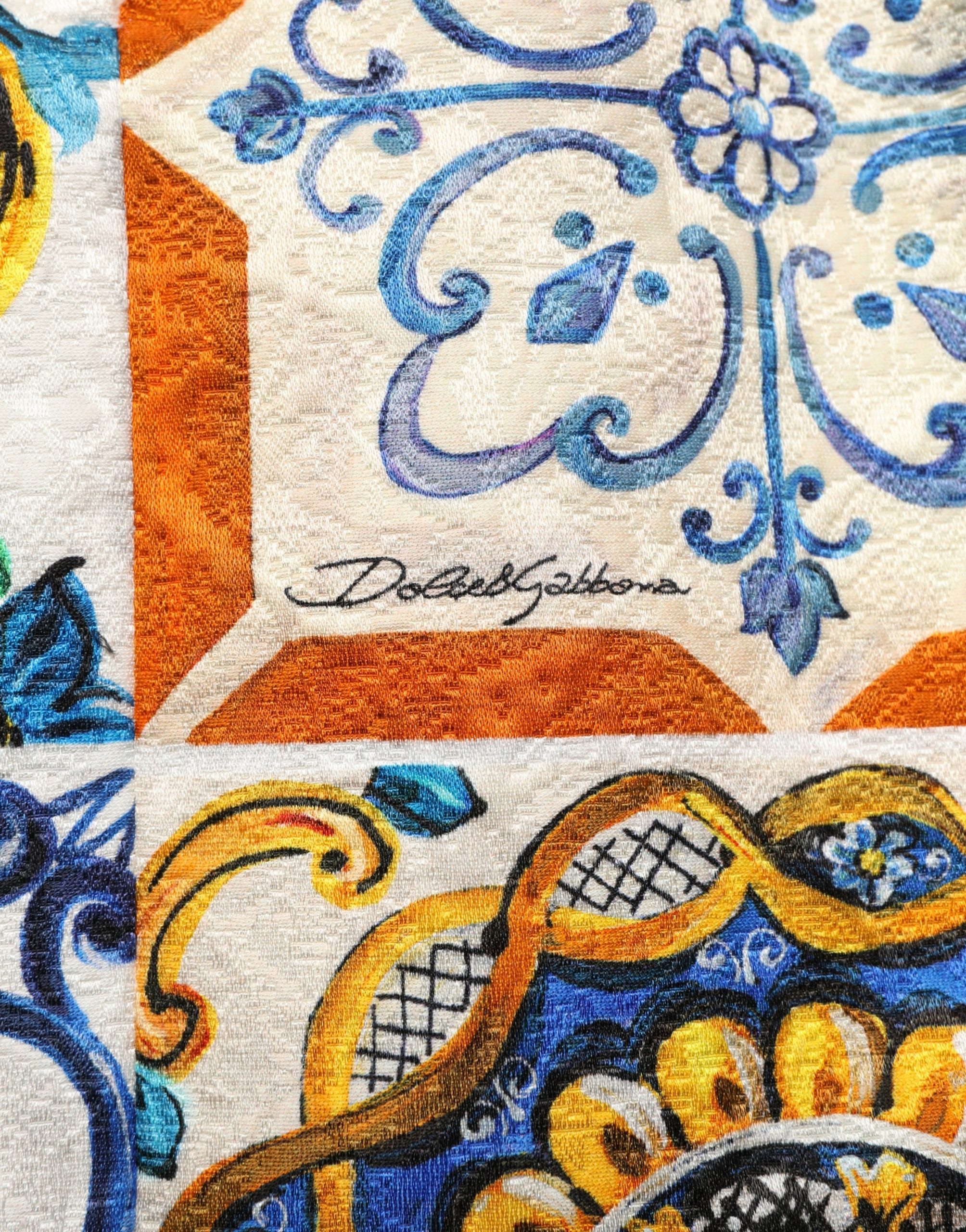 Dolce & Gabbana Multicolor Majolica Print Cotton Mini Dress - Image 8