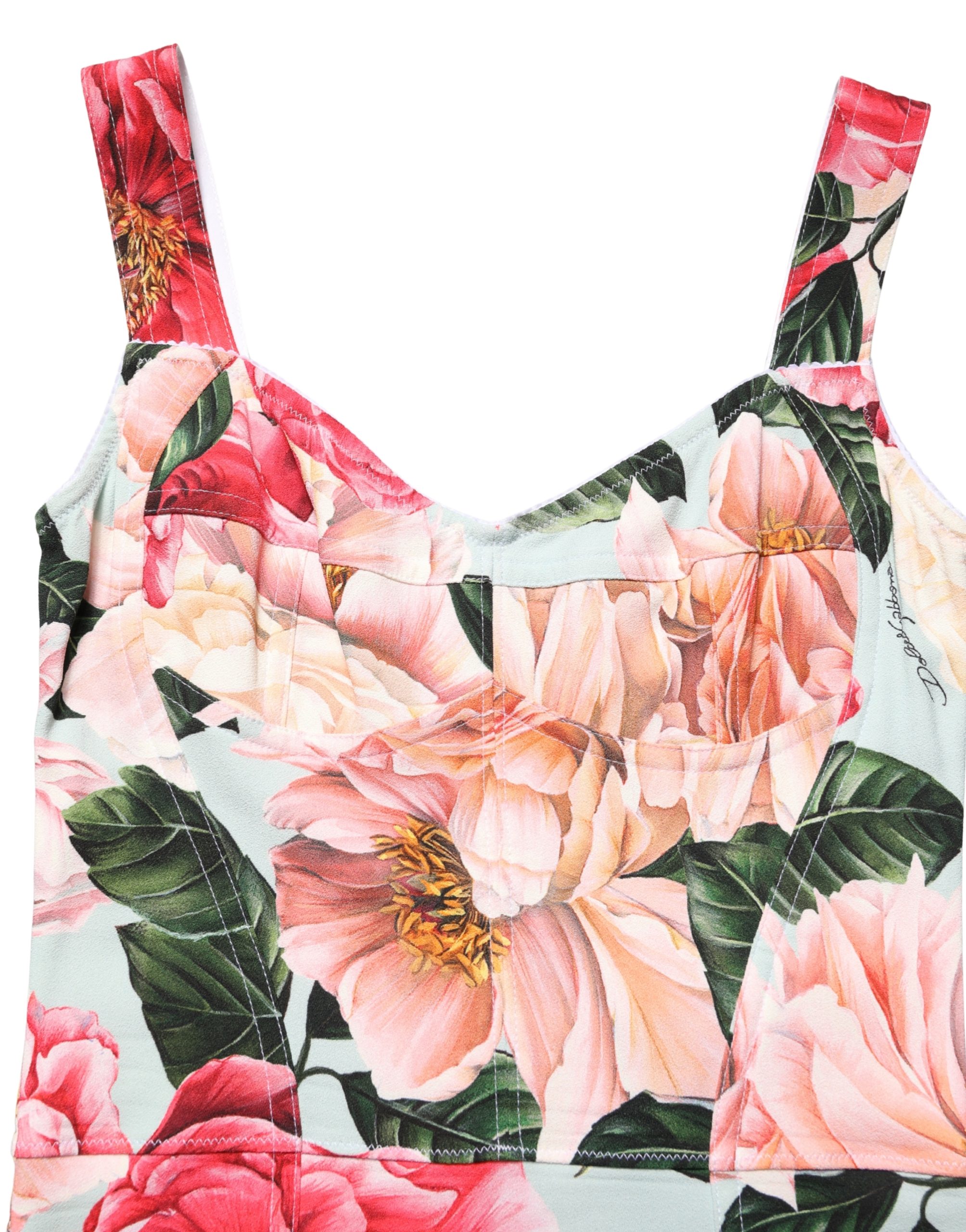 Dolce & Gabbana Multicolor Floral Print Viscose Sheath Dress - Image 8