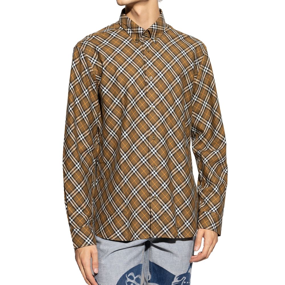 Burberry Brown Cotton Pattern Shirt - Image 2
