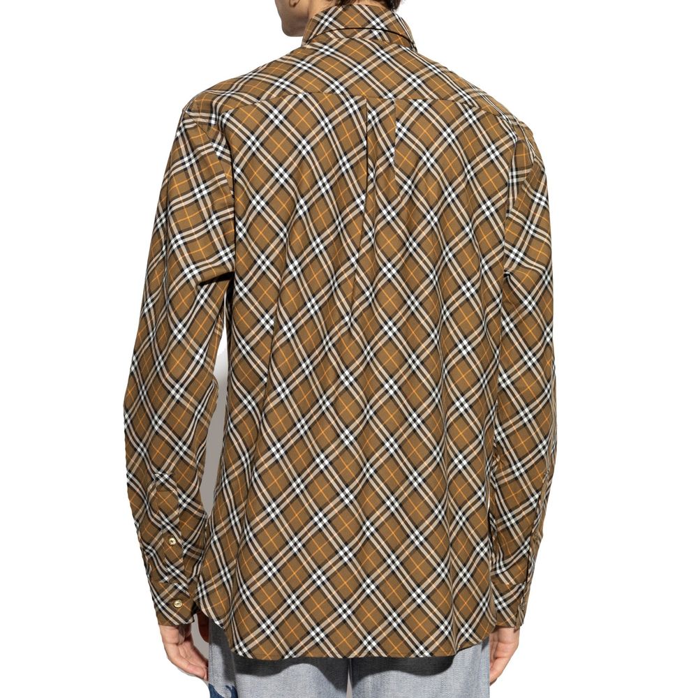 Burberry Brown Cotton Pattern Shirt - Image 3