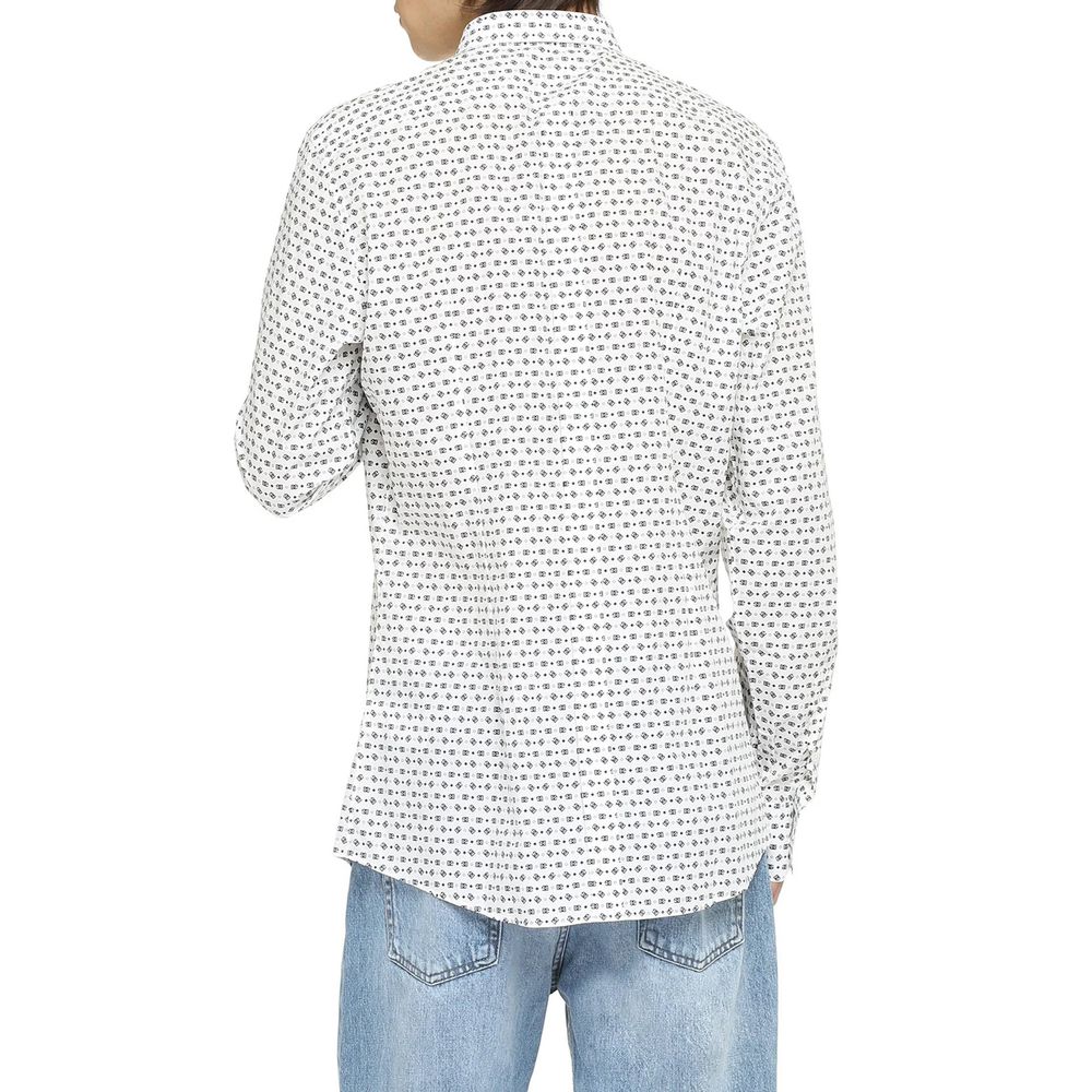 Dolce & Gabbana White Cotton Pattern Shirt - Image 3