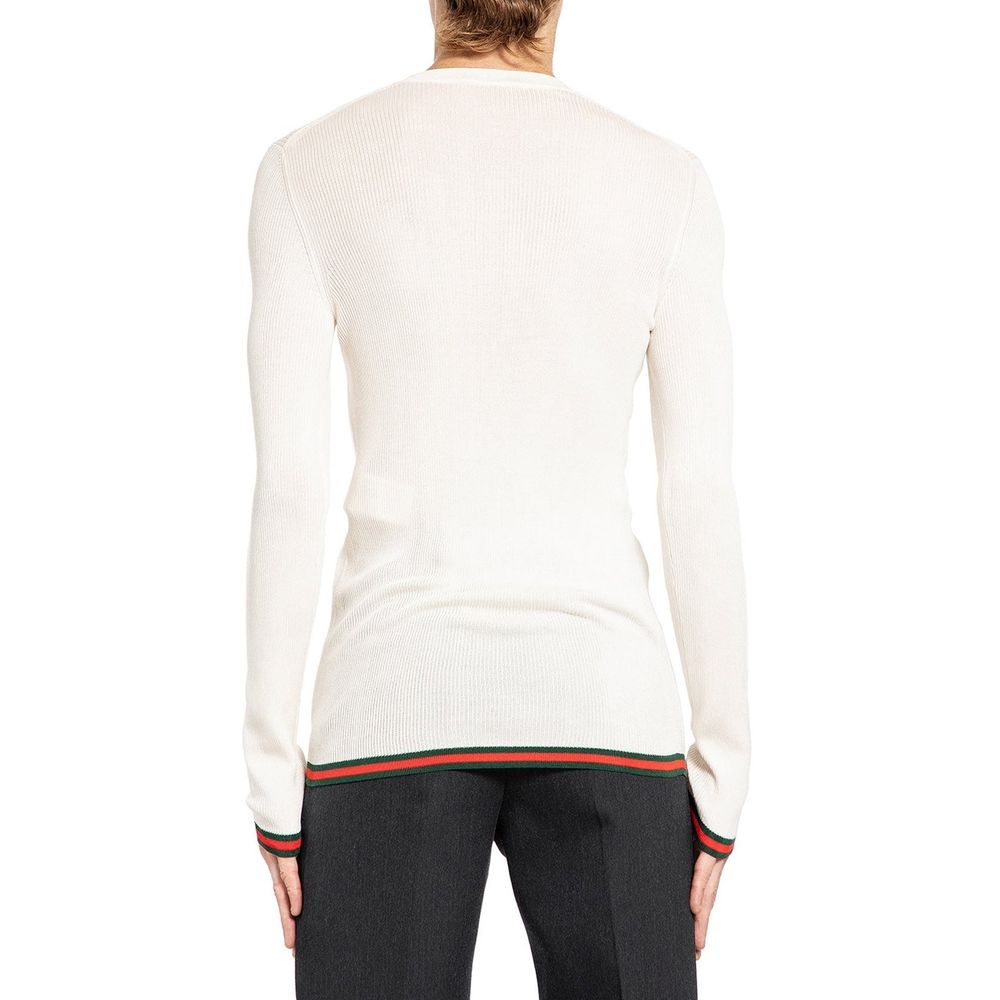 Gucci White Silk T-Shirt - Image 3