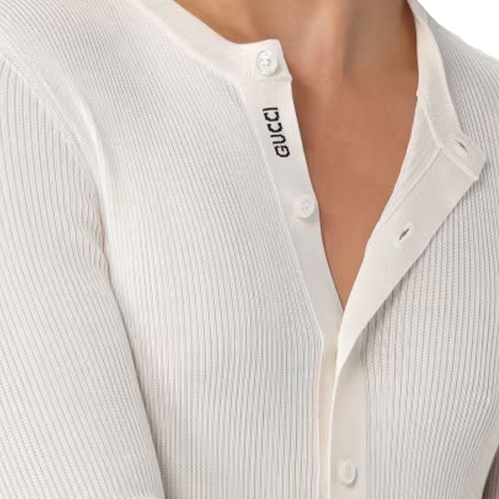 Gucci White Silk T-Shirt - Image 4