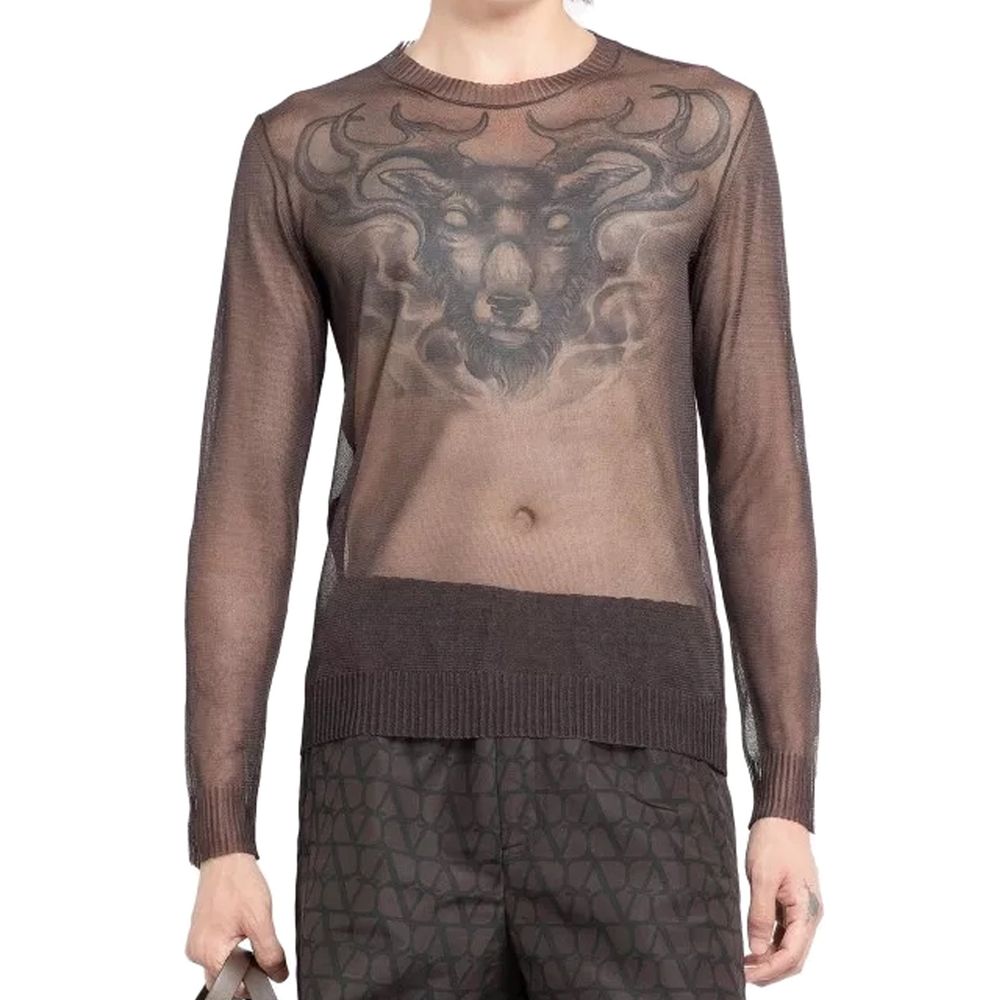 Valentino Brown Silk Sweatshirt - Image 2