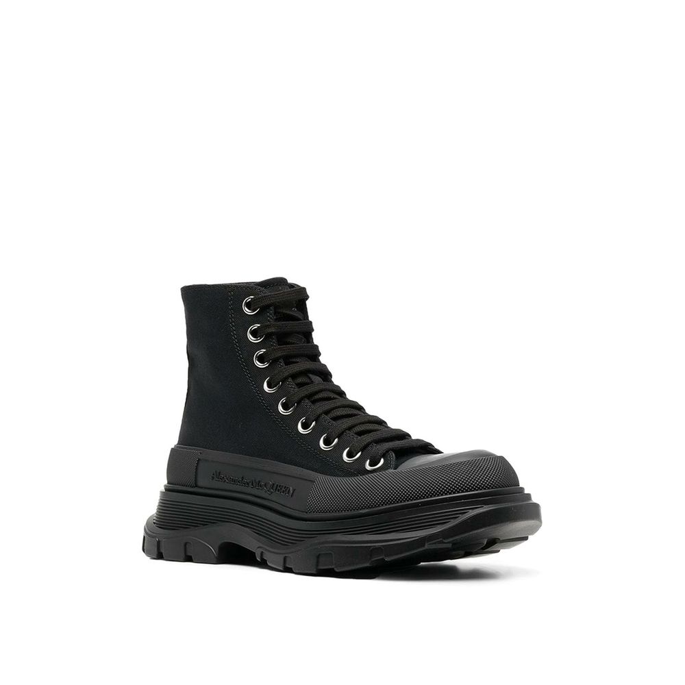 Alexander McQueen Black Canvas High Top Sneakers - Image 2