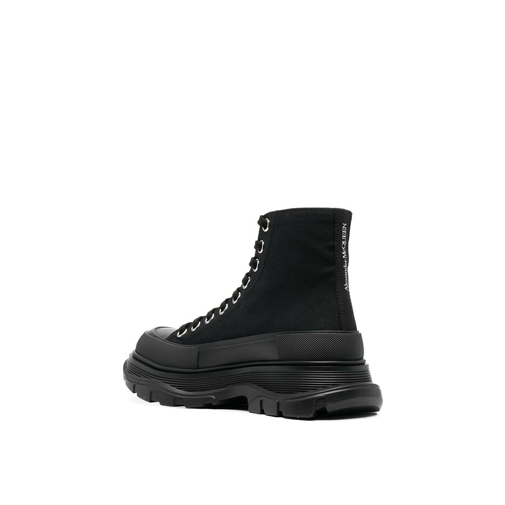 Alexander McQueen Black Canvas High Top Sneakers - Image 3