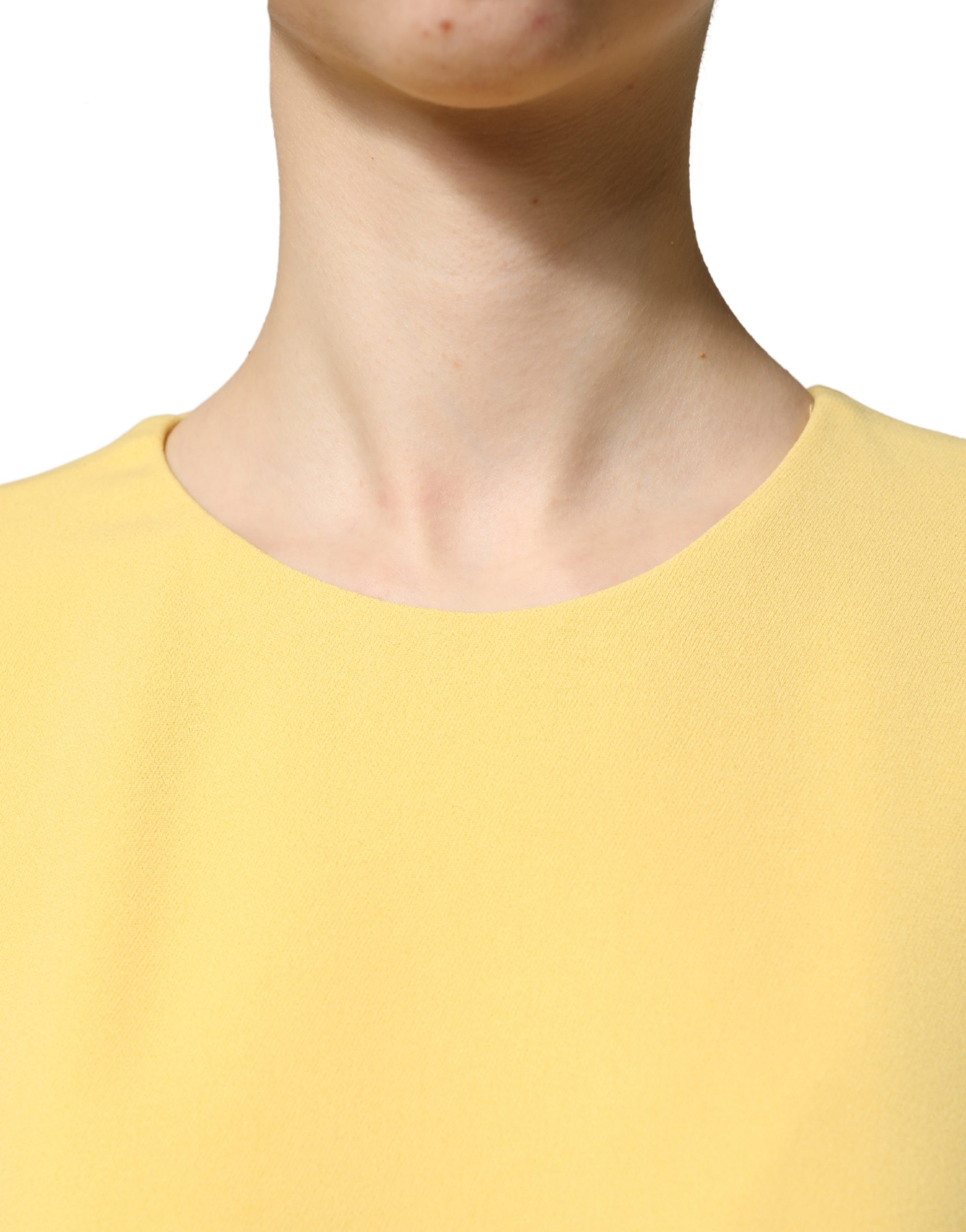 Dolce & Gabbana Yellow Short-Sleeved Crew Neck Midi Dress - Image 5