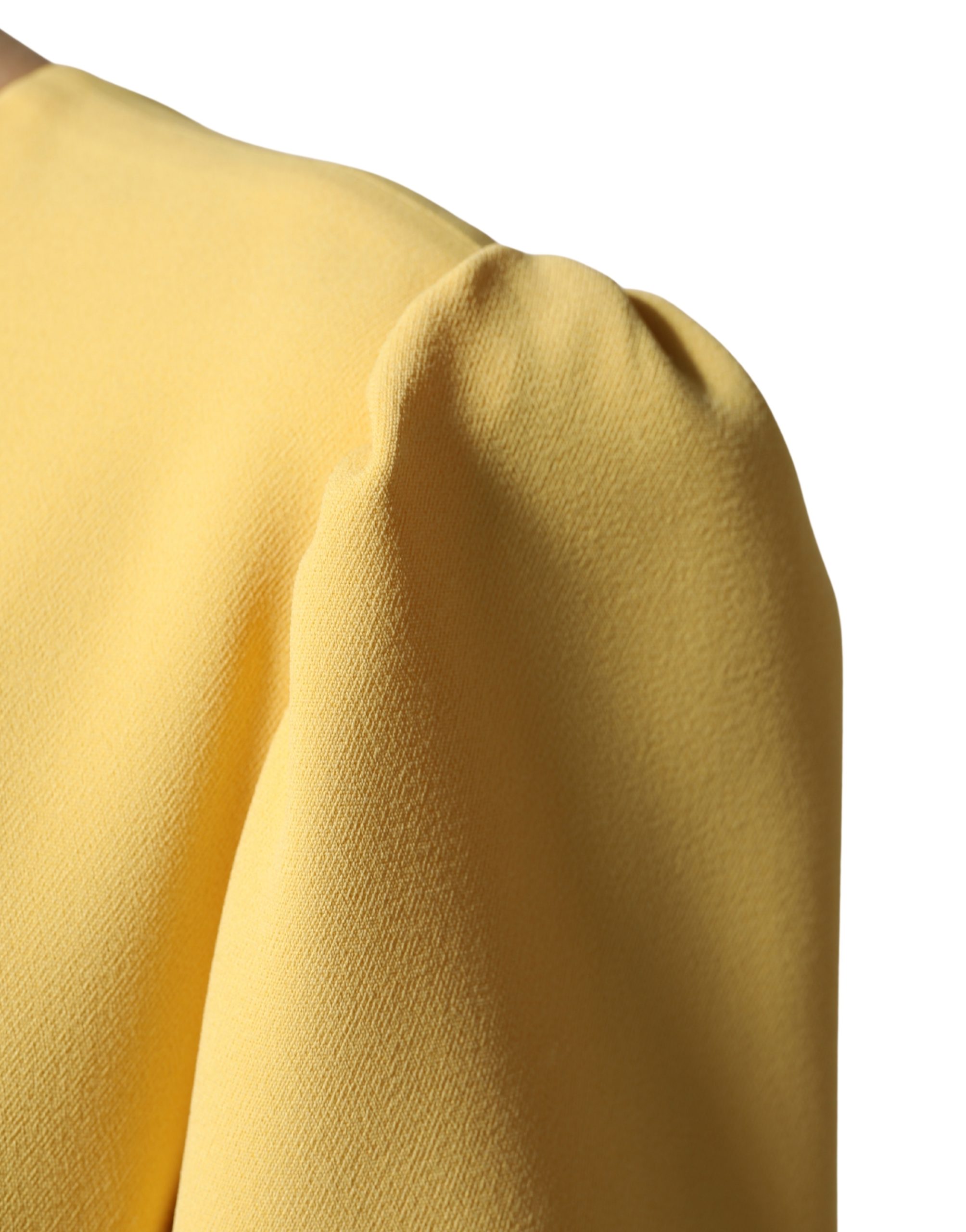 Dolce & Gabbana Yellow Short-Sleeved Crew Neck Midi Dress - Image 6