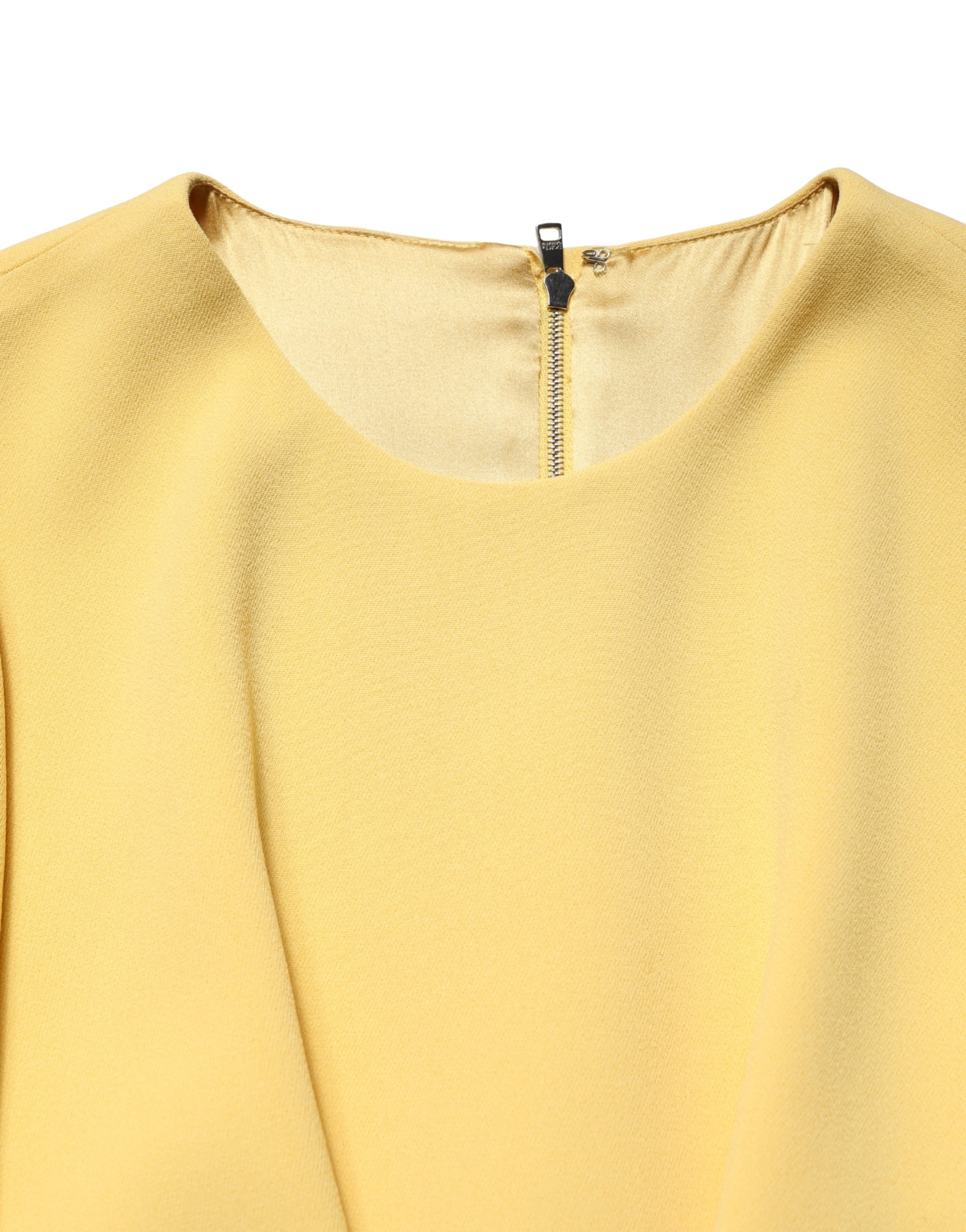 Dolce & Gabbana Yellow Short-Sleeved Crew Neck Midi Dress - Image 7