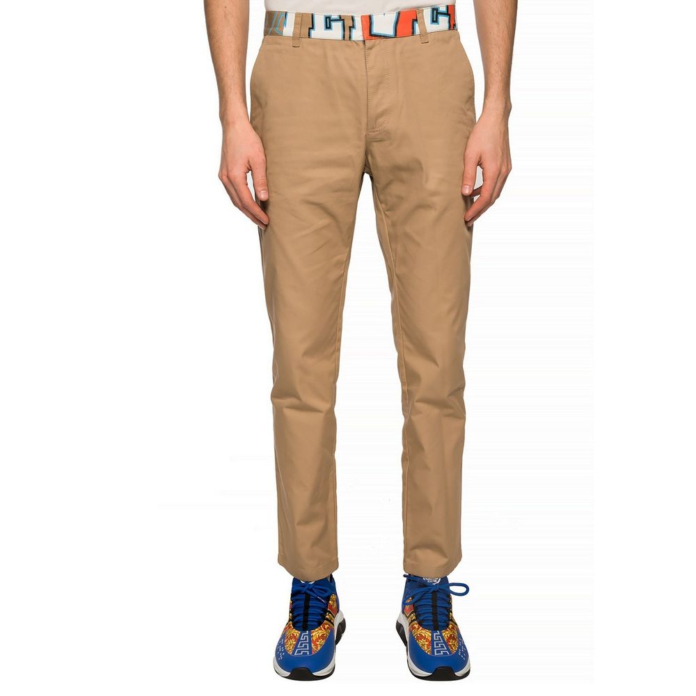 Versace Beige Cotton Chino Pants - Image 2