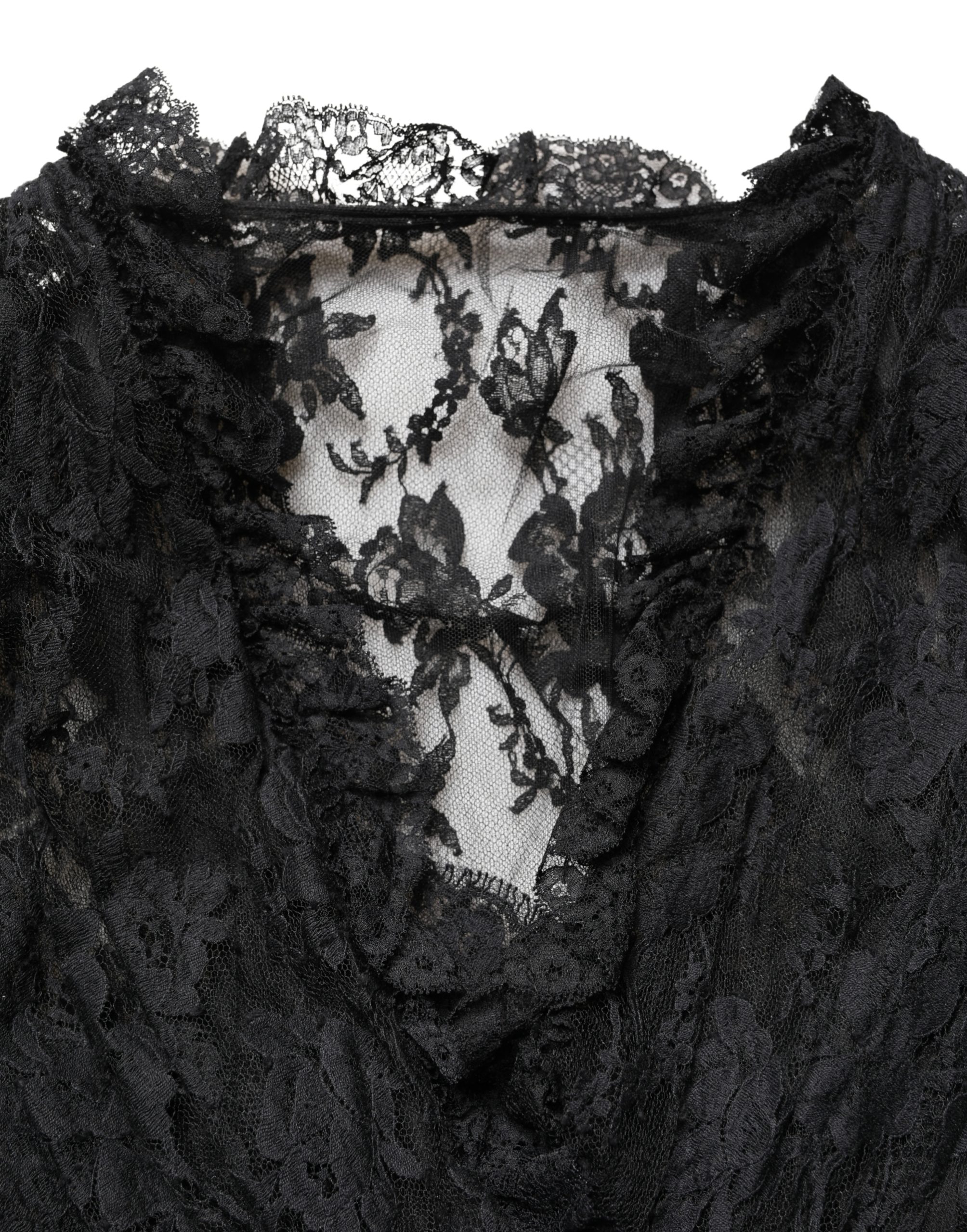 Dolce & Gabbana Black Lace A-line Long Evening Gown Dress - Image 6