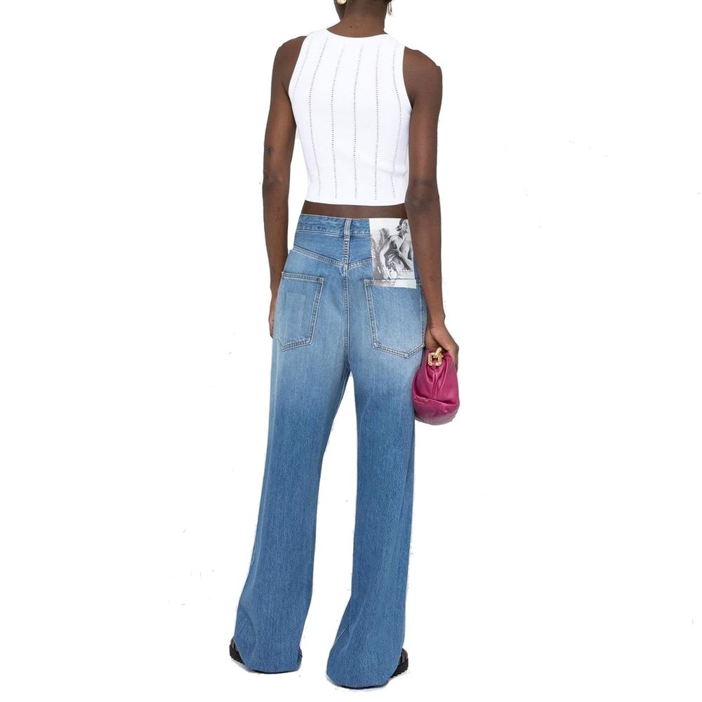 Valentino Blue Cotton Relaxed Fit Jeans - Image 3