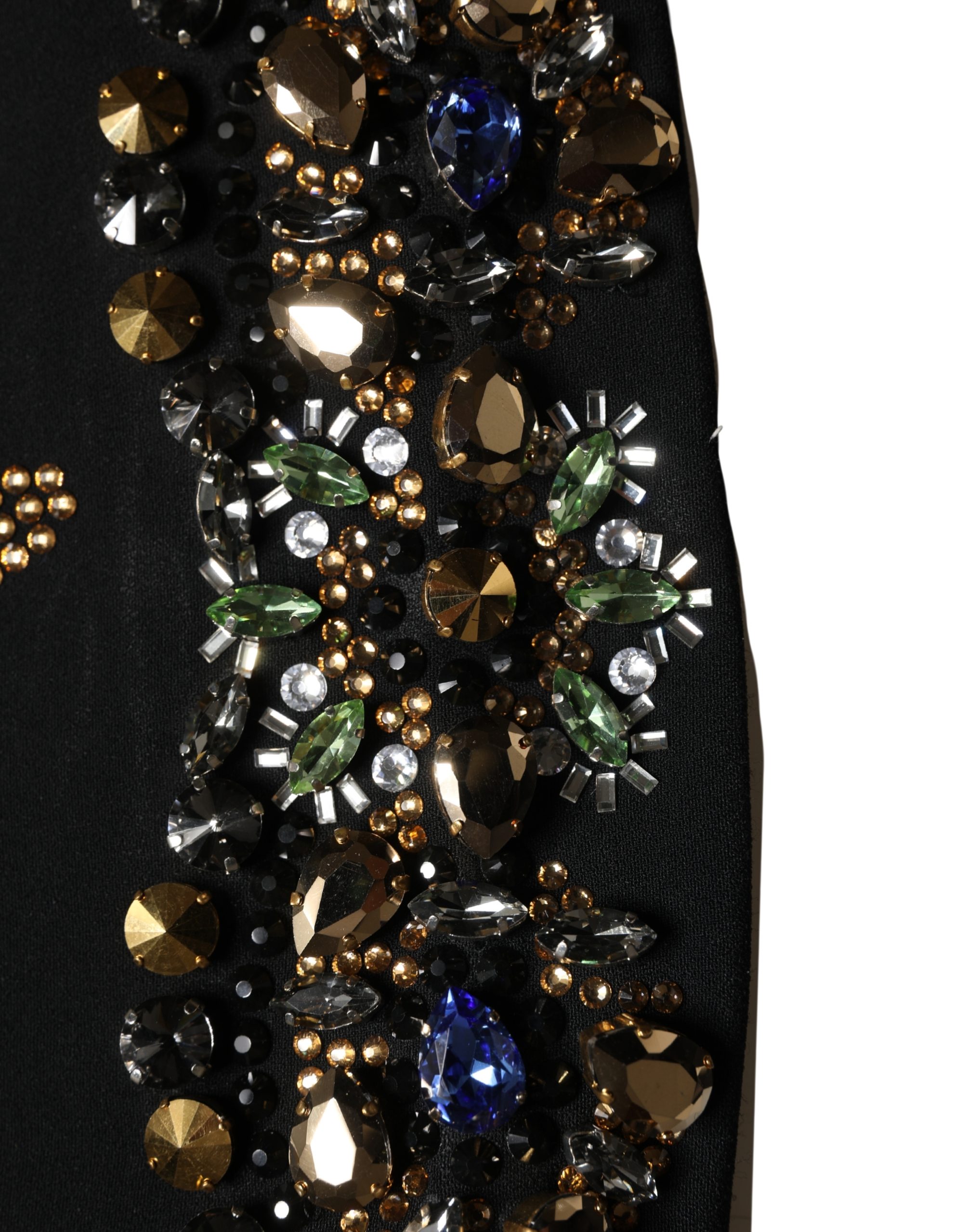 Dolce & Gabbana Black Sleeveless Floral Bead Embellishments Dress - Image 6