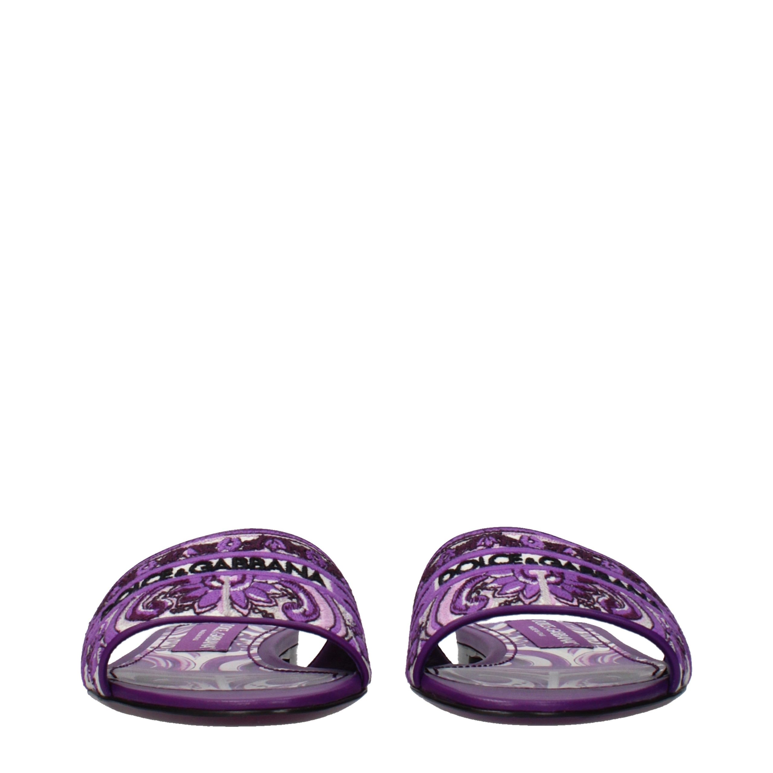 Dolce & Gabbana Purple Fabric Slippers - Image 3