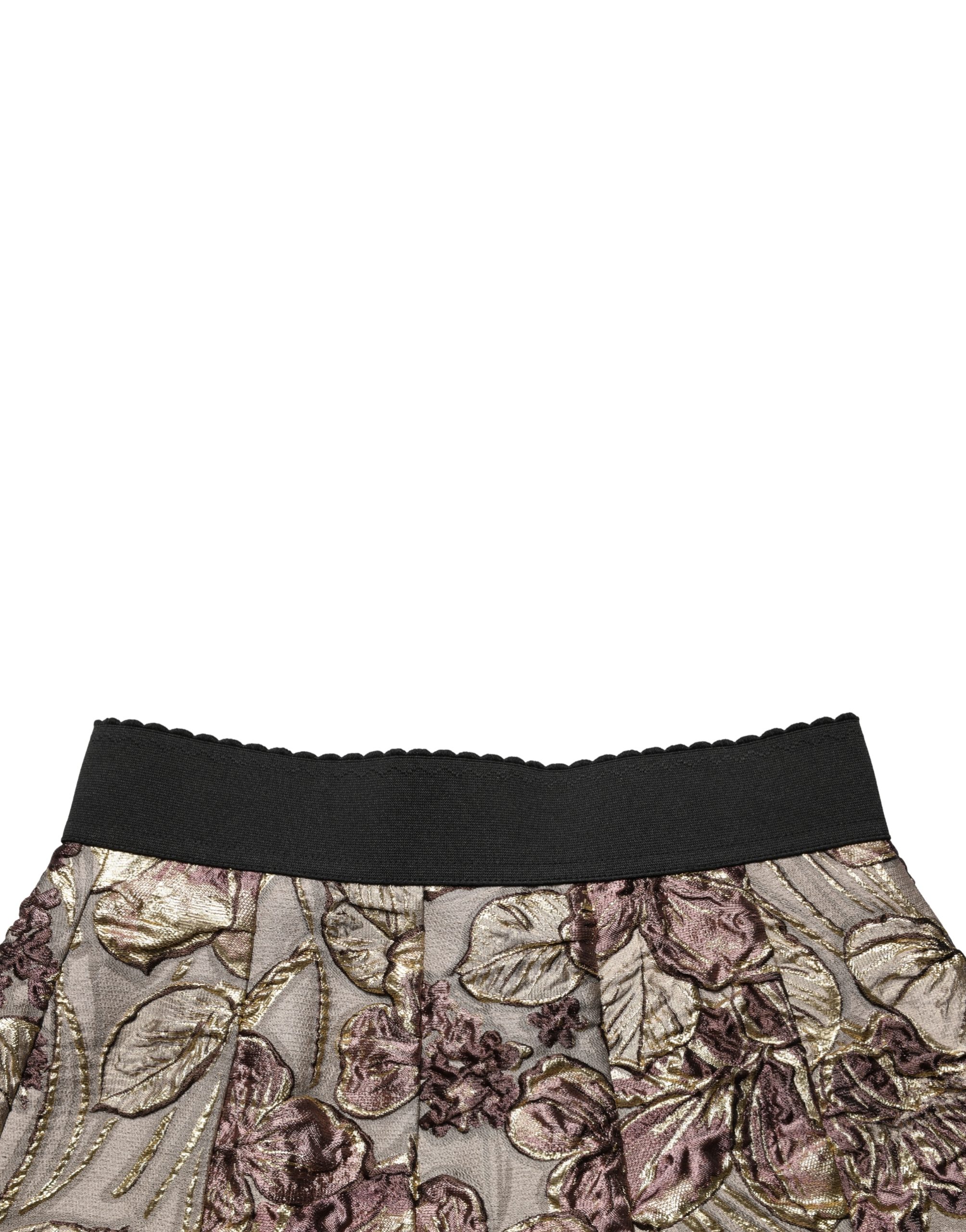 Dolce & Gabbana Multicolor Floral Jacquard A-LineMini Skirt - Image 5
