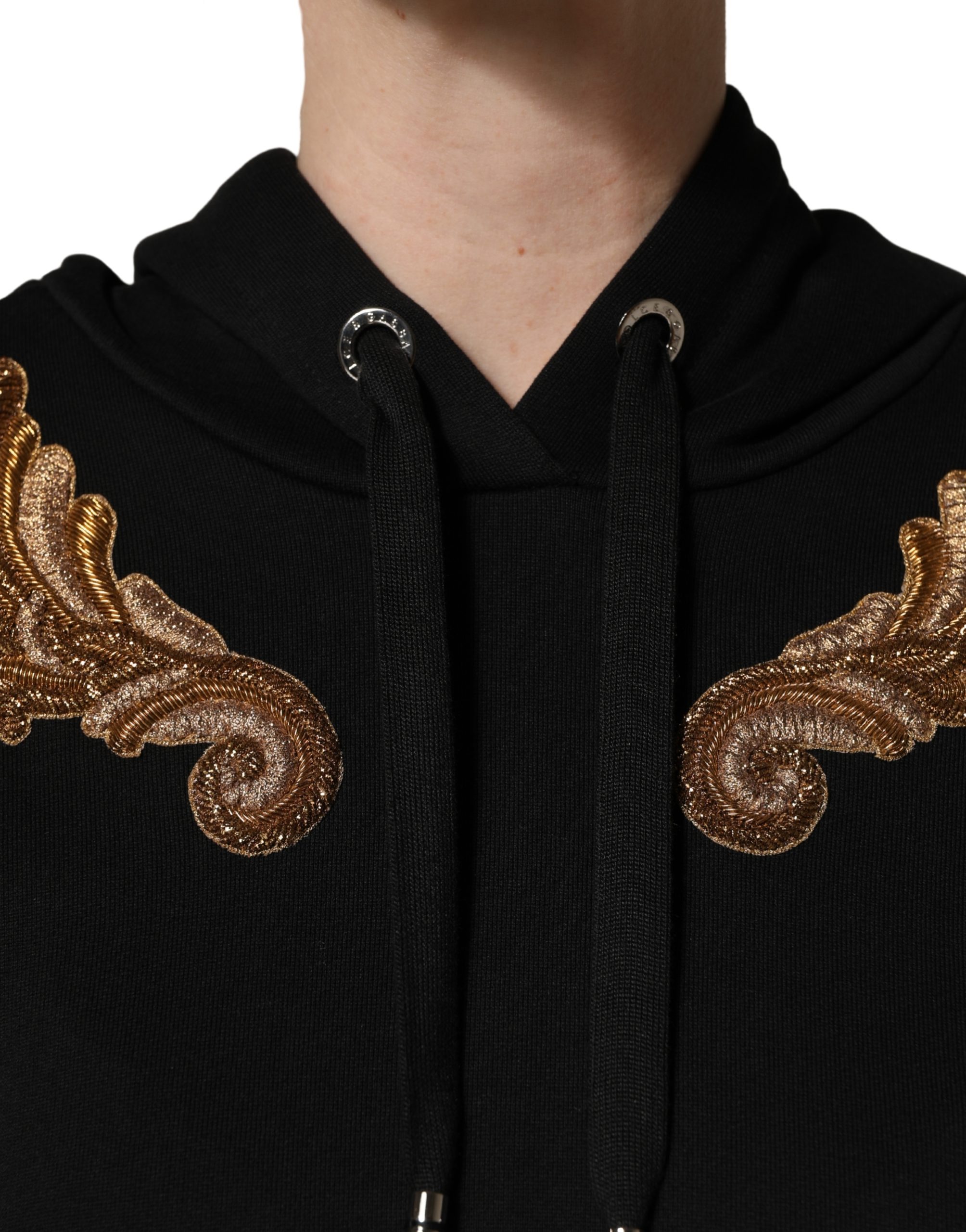 Dolce & Gabbana Black Embroidered Tassel Hooded Sweatshirt Sweater - Image 5