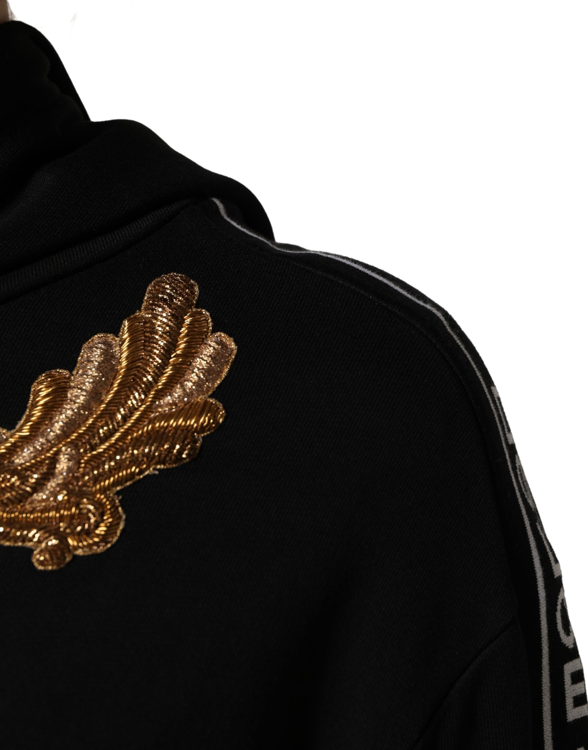 Dolce & Gabbana Black Embroidered Tassel Hooded Sweatshirt Sweater - Image 7