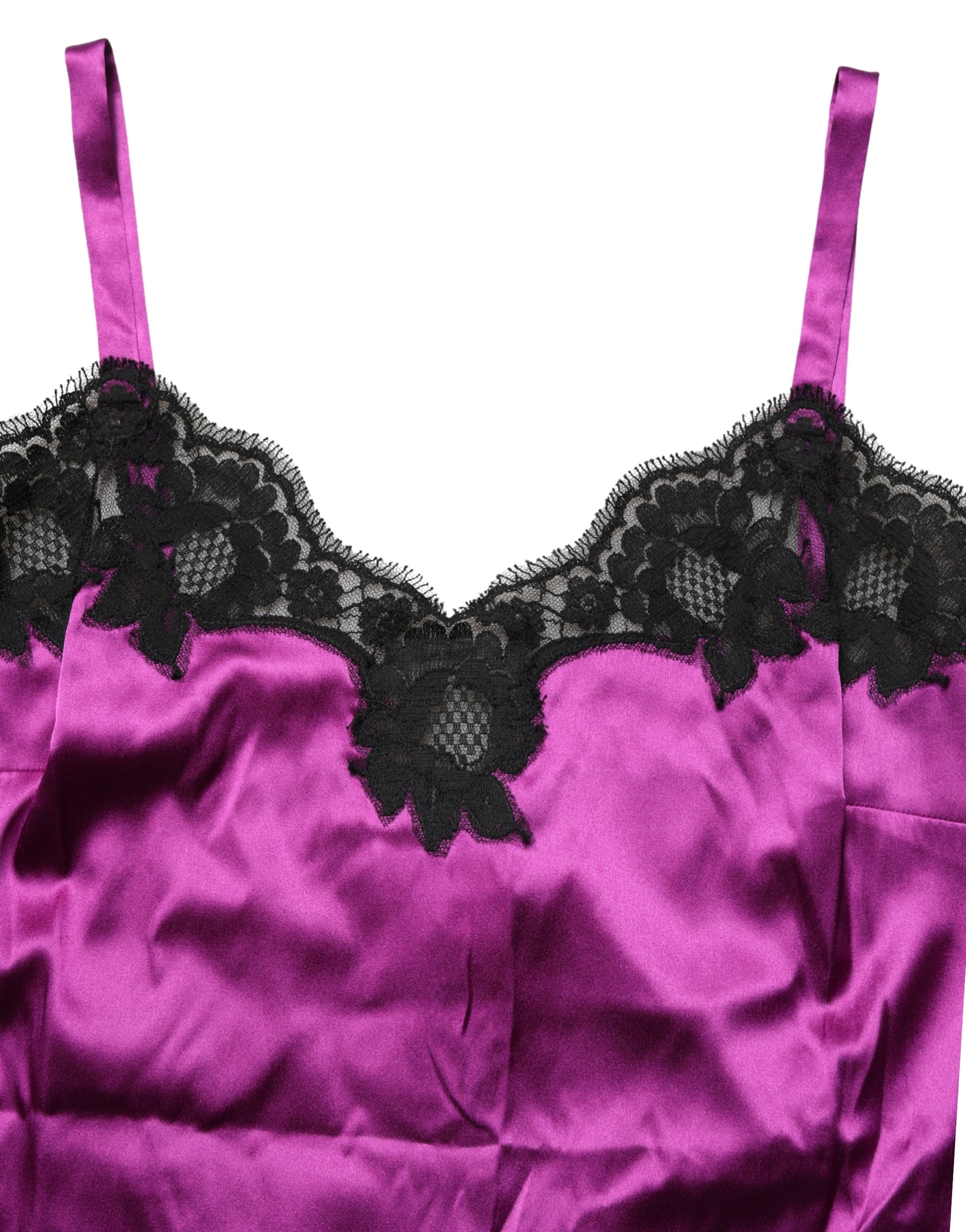 Dolce & Gabbana Purple Silk Lace Trim Camisole Sleeveless Tank Top - Image 6