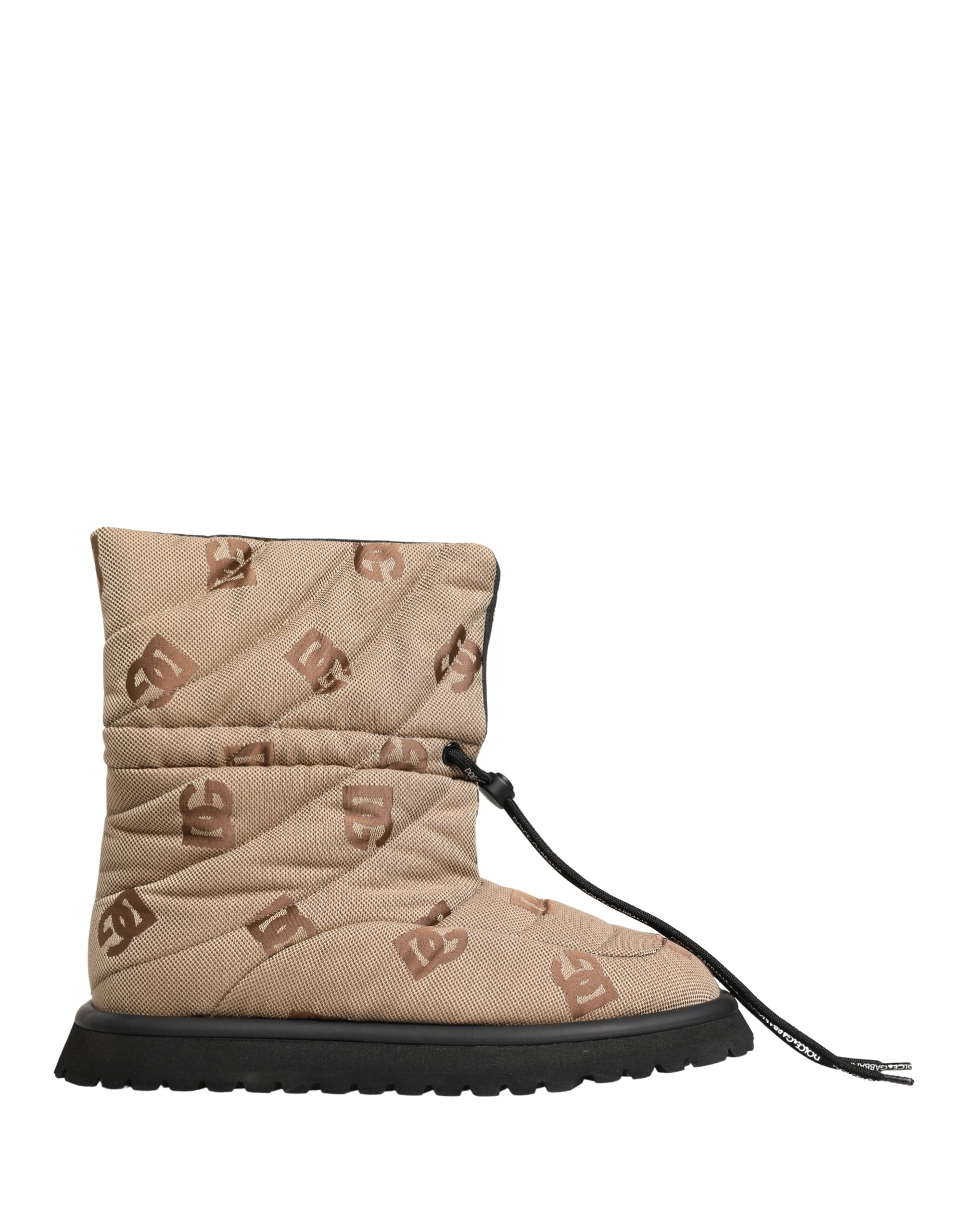 Dolce & Gabbana Brown Logo Print Lace Up Snow Boots Shoes - Image 2