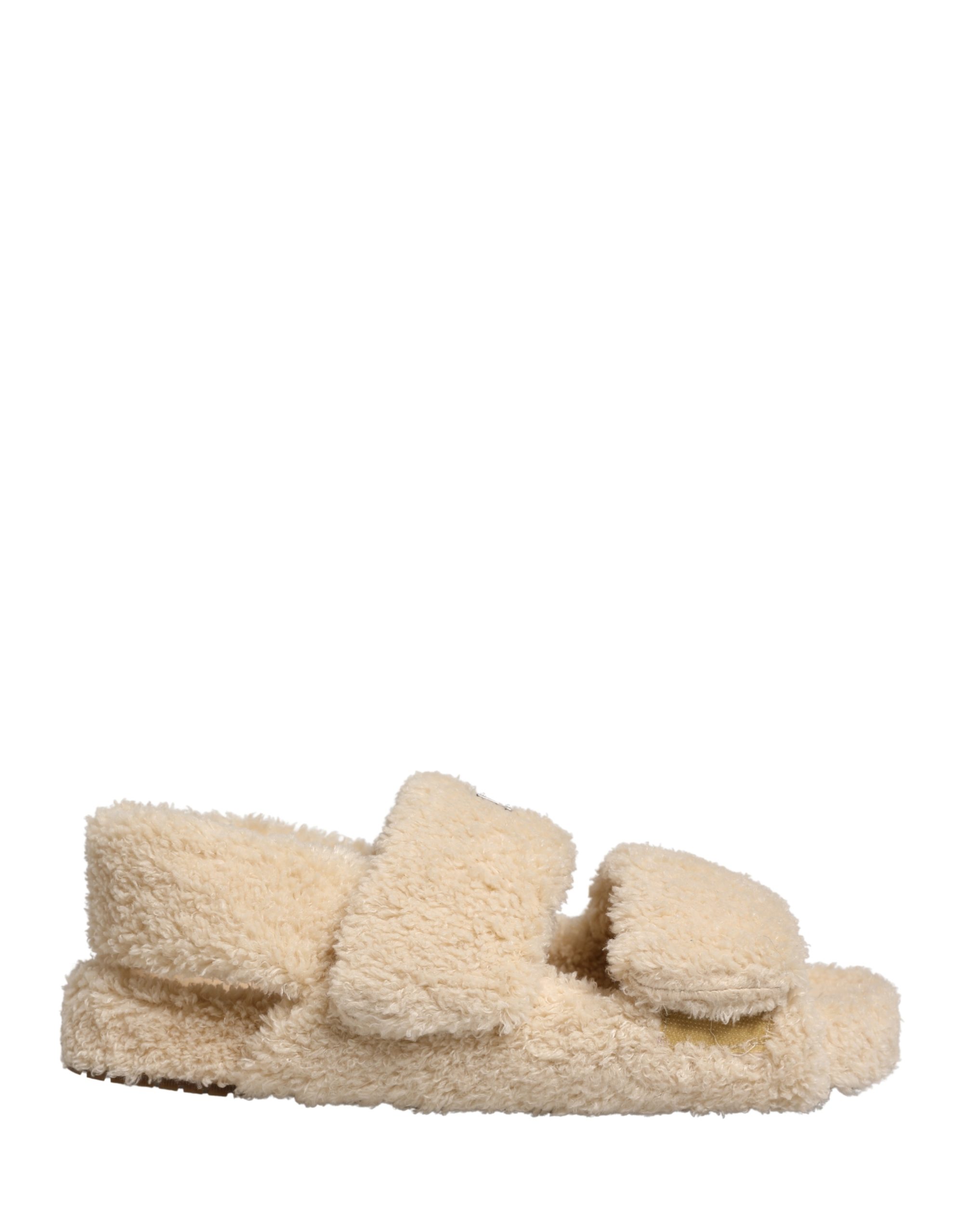 Dolce & Gabbana Beige Faux Fur Slides Men Flats Sandals Shoes - Image 2