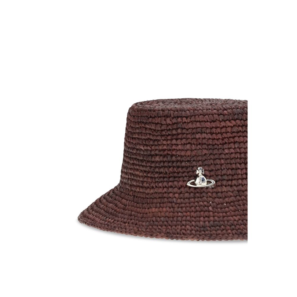 Vivienne Westwood Brown Raffia Bucket Hat - Image 3