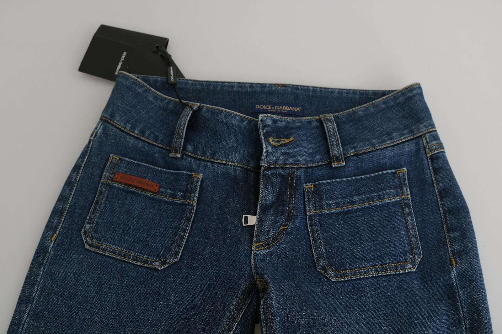 Dolce & Gabbana Blue Slim Fit Cropped Mid Waist Denim Jeans - Image 6