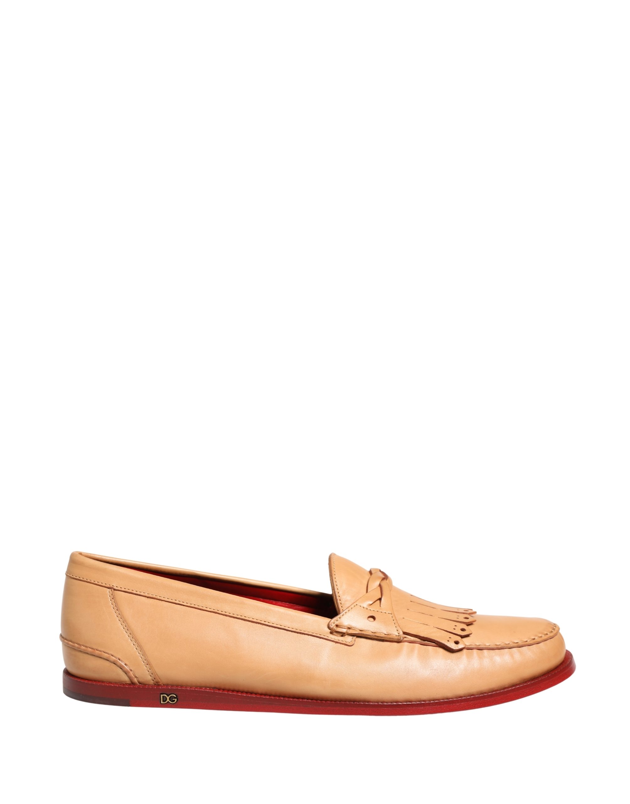Dolce & Gabbana Beige Tassel Leather Men Slip On Loafers Shoes - Image 2