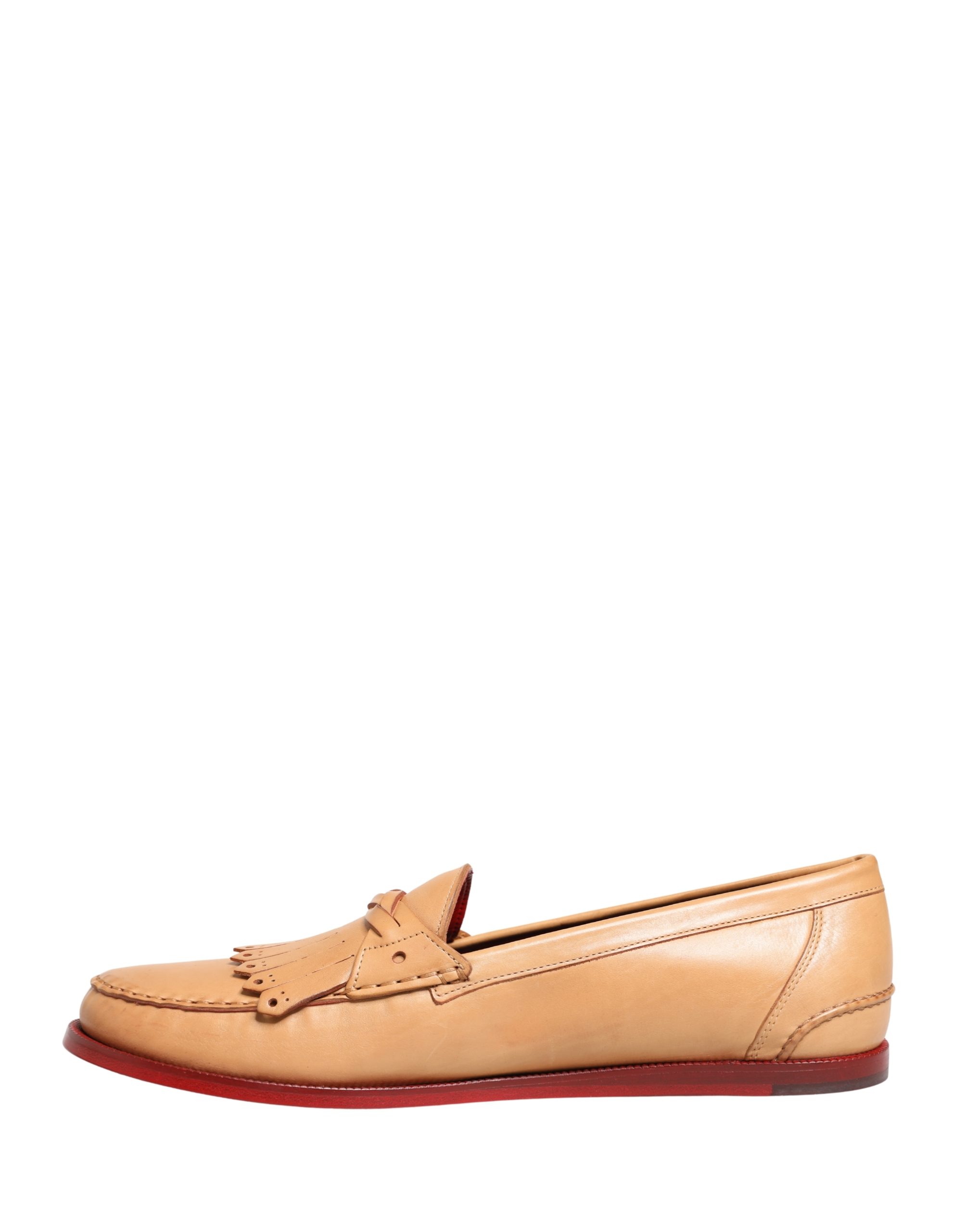 Dolce & Gabbana Beige Tassel Leather Men Slip On Loafers Shoes - Image 7
