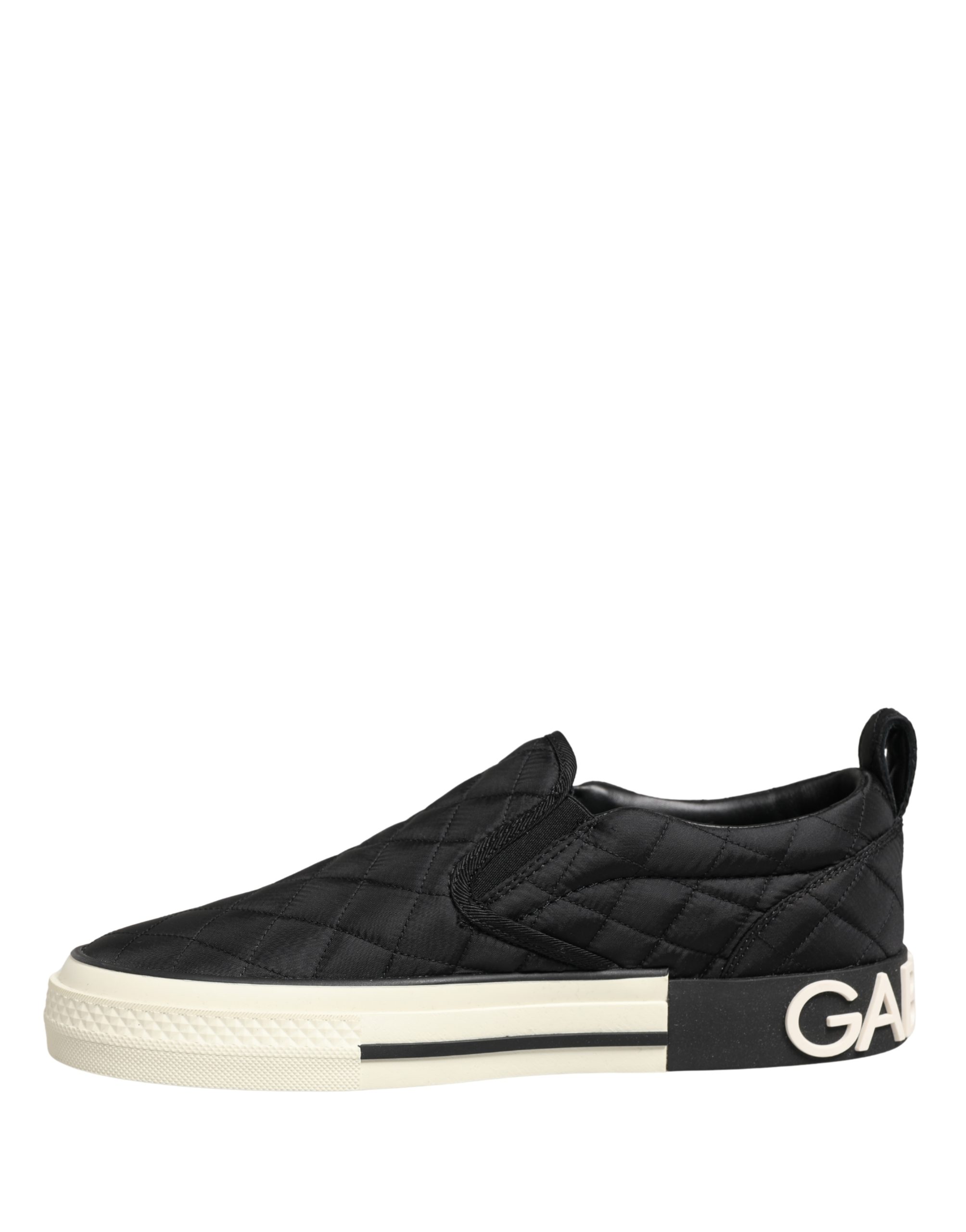 Dolce & Gabbana Black Quilted Slip On Low Top Sneakers Shoes - Image 3