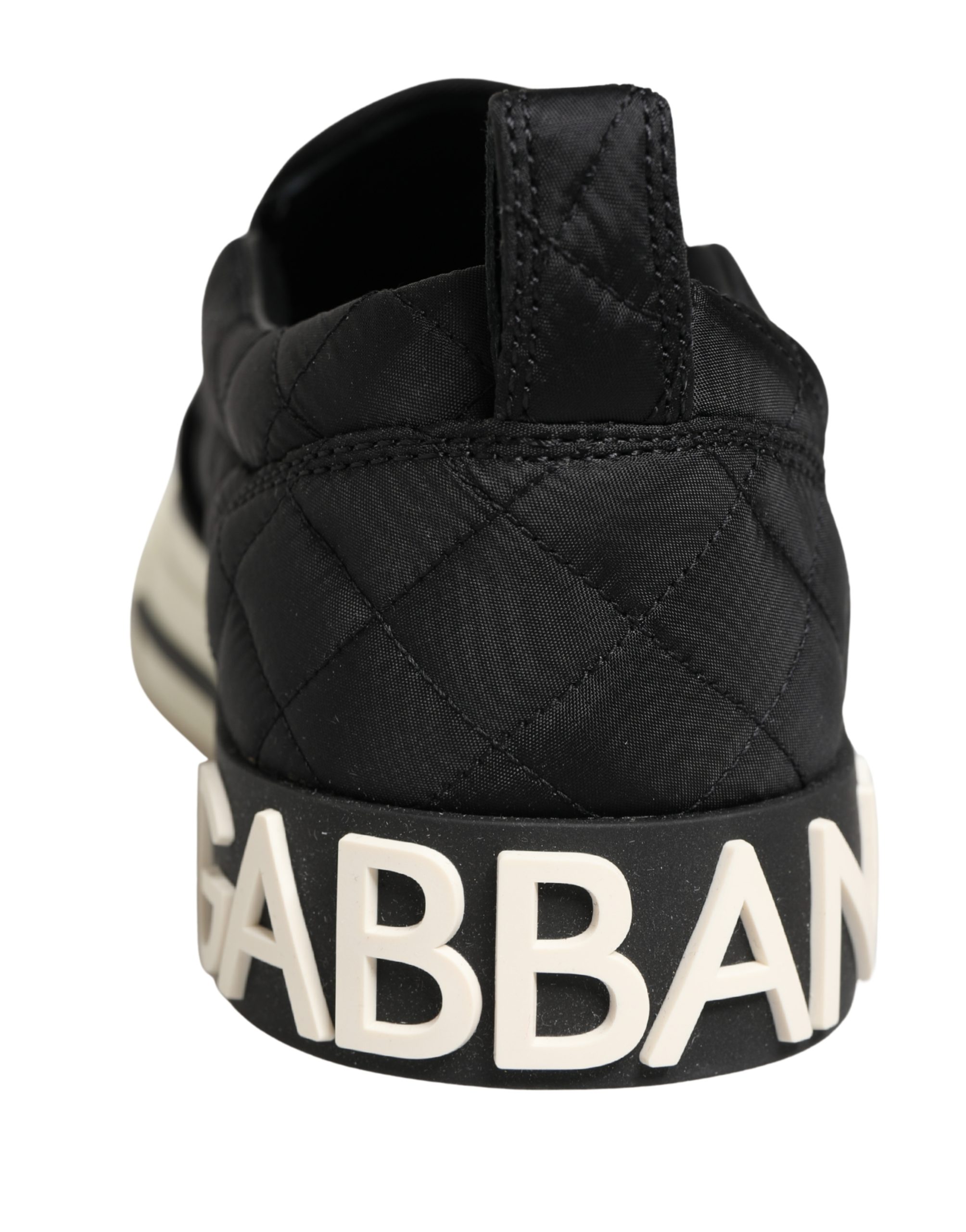 Dolce & Gabbana Black Quilted Slip On Low Top Sneakers Shoes - Image 4