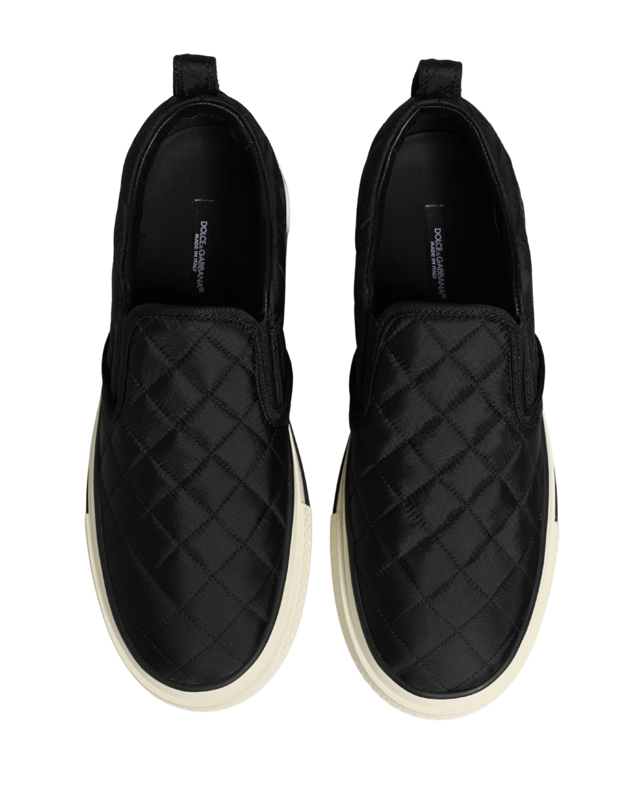 Dolce & Gabbana Black Quilted Slip On Low Top Sneakers Shoes - Image 6