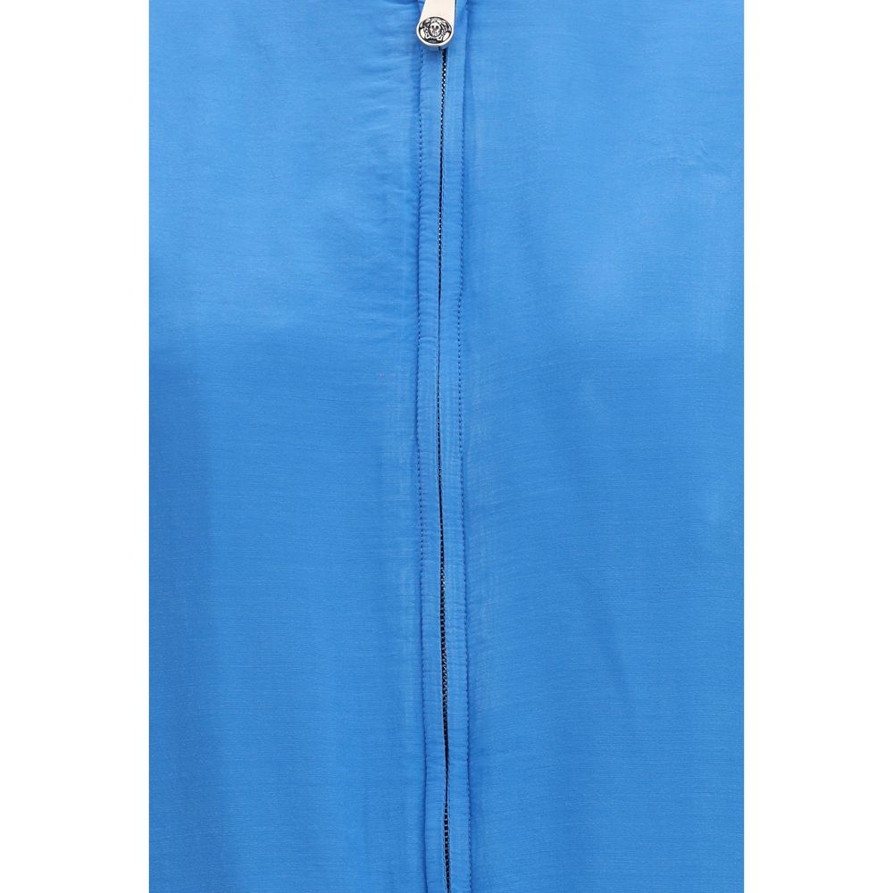 Versace Blue Silk Bomber - Image 3