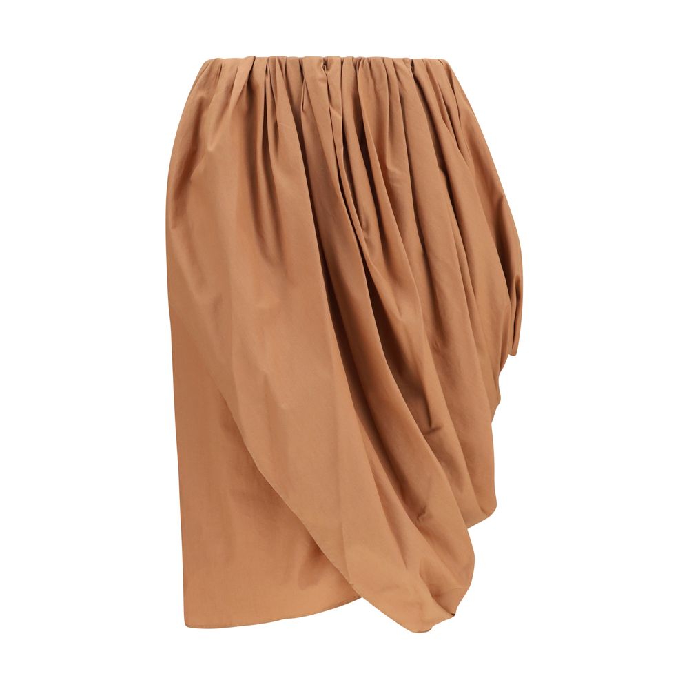 ChloƩ Beige Cotton Midi Skirt