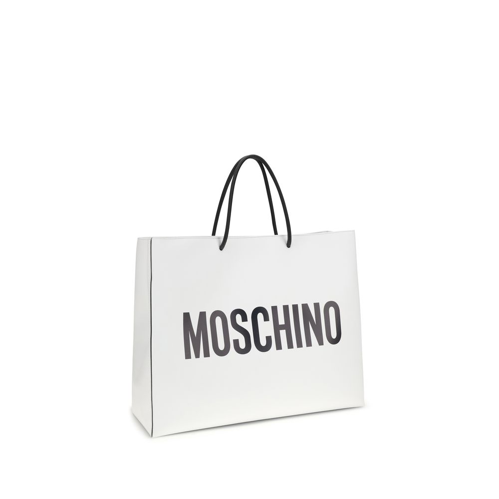 Moschino White Calf Leather Bos Taurus Shoulder Bag - Image 2