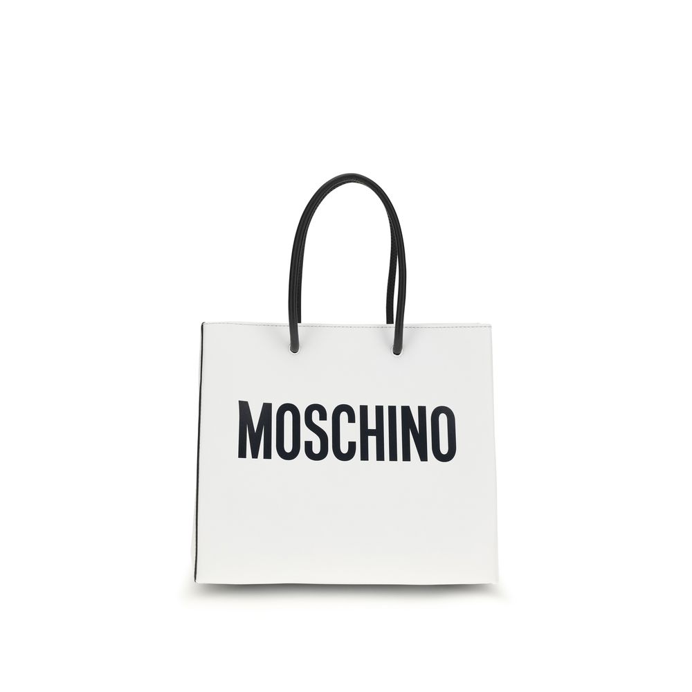 Moschino White Calf Leather Bos Taurus Handbag