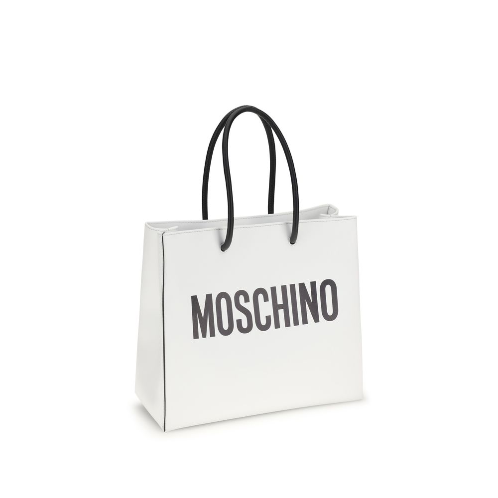 Moschino White Calf Leather Bos Taurus Handbag - Image 3