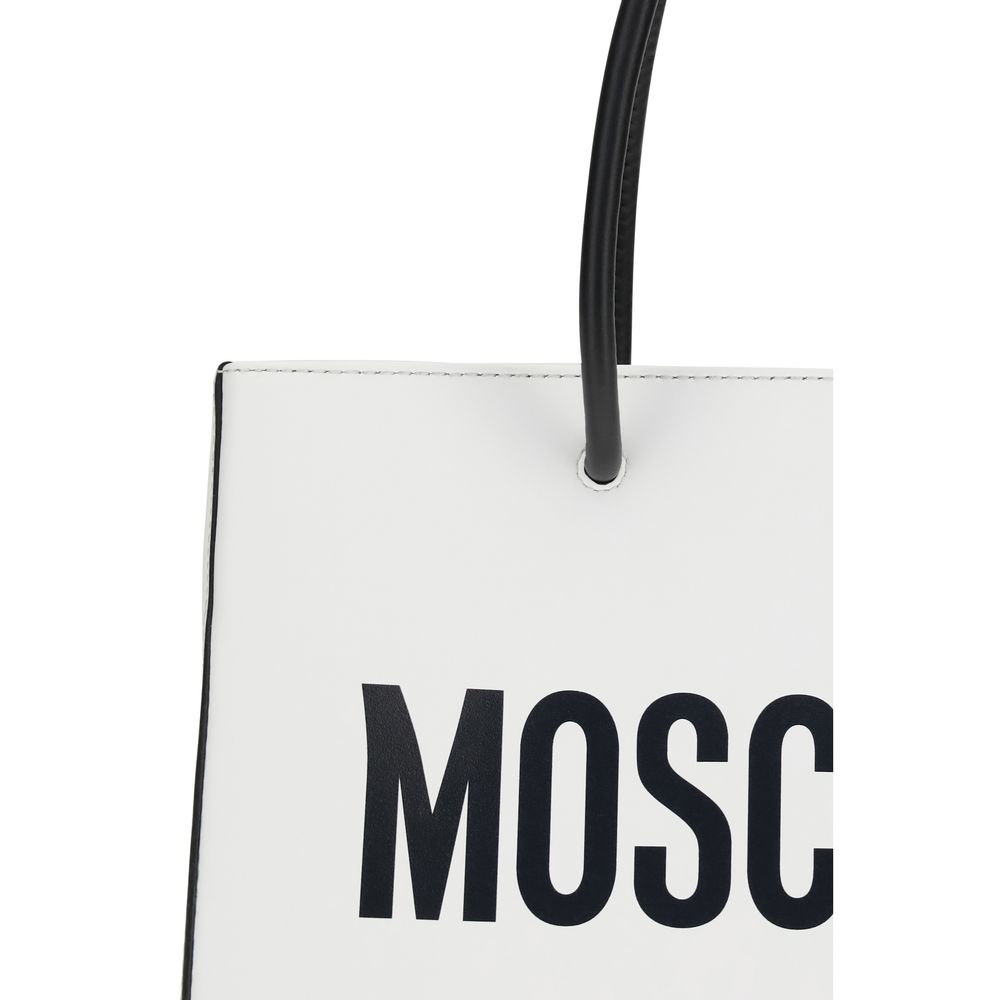 Moschino White Calf Leather Bos Taurus Handbag - Image 4