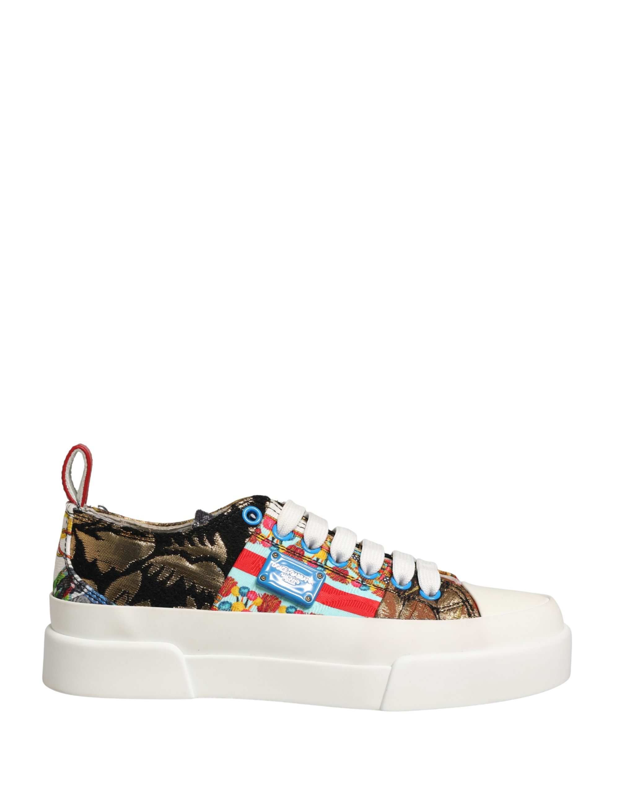 Dolce & Gabbana Multicolor Patchwork Low Top Sneakers Shoes - Image 2
