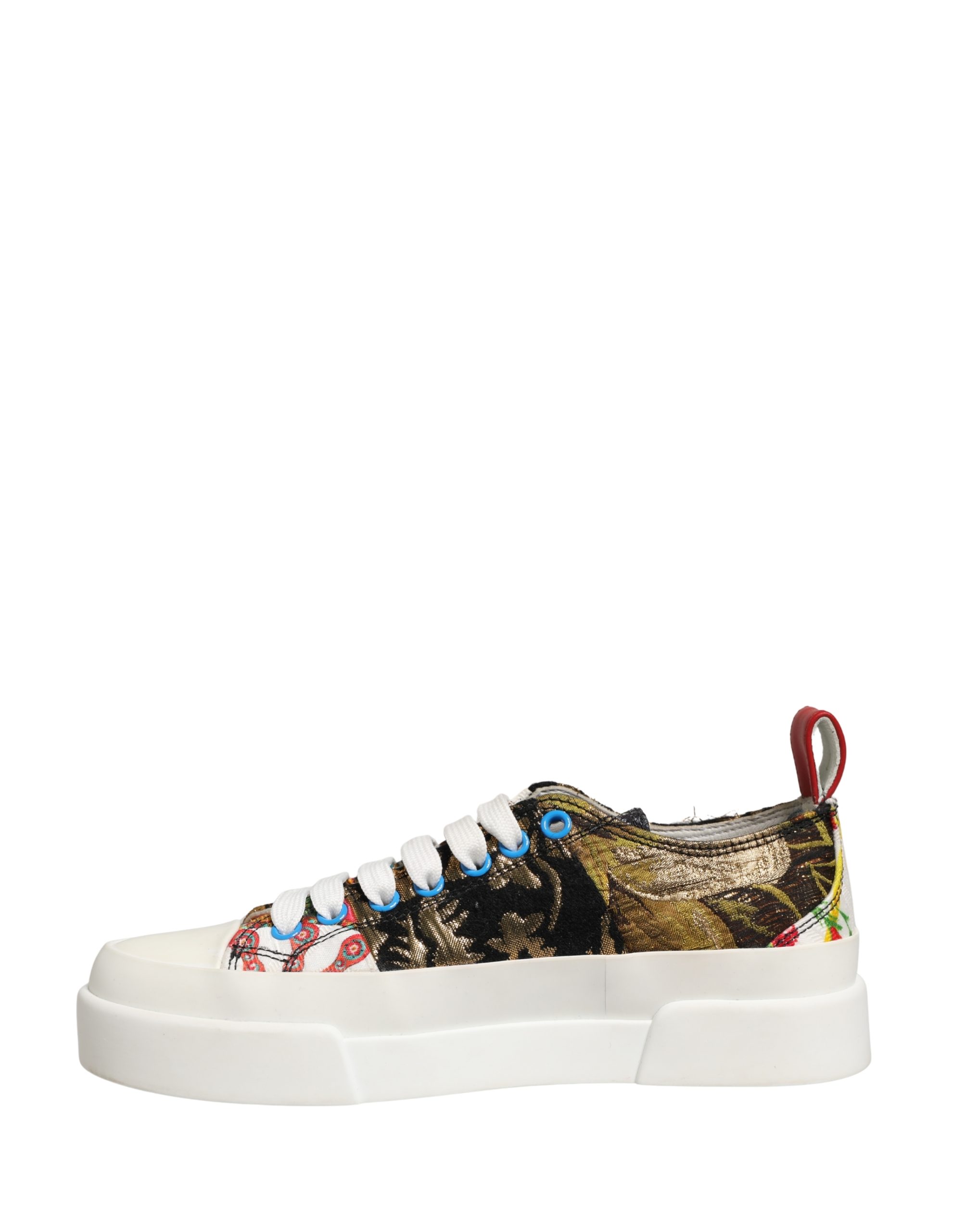 Dolce & Gabbana Multicolor Patchwork Low Top Sneakers Shoes - Image 5