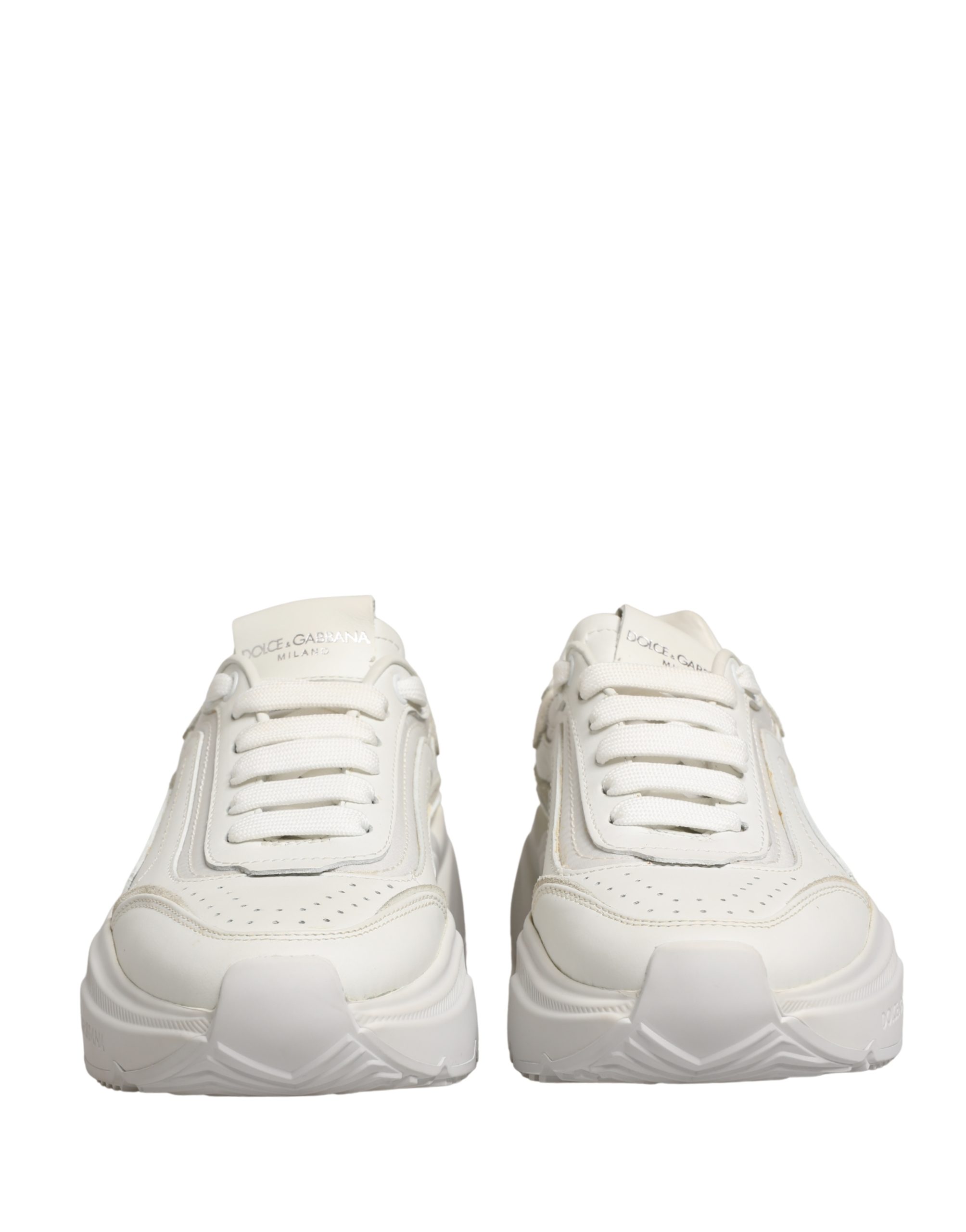Dolce & Gabbana White Leather Daymaster Low Top Sneakers Shoes - Image 4