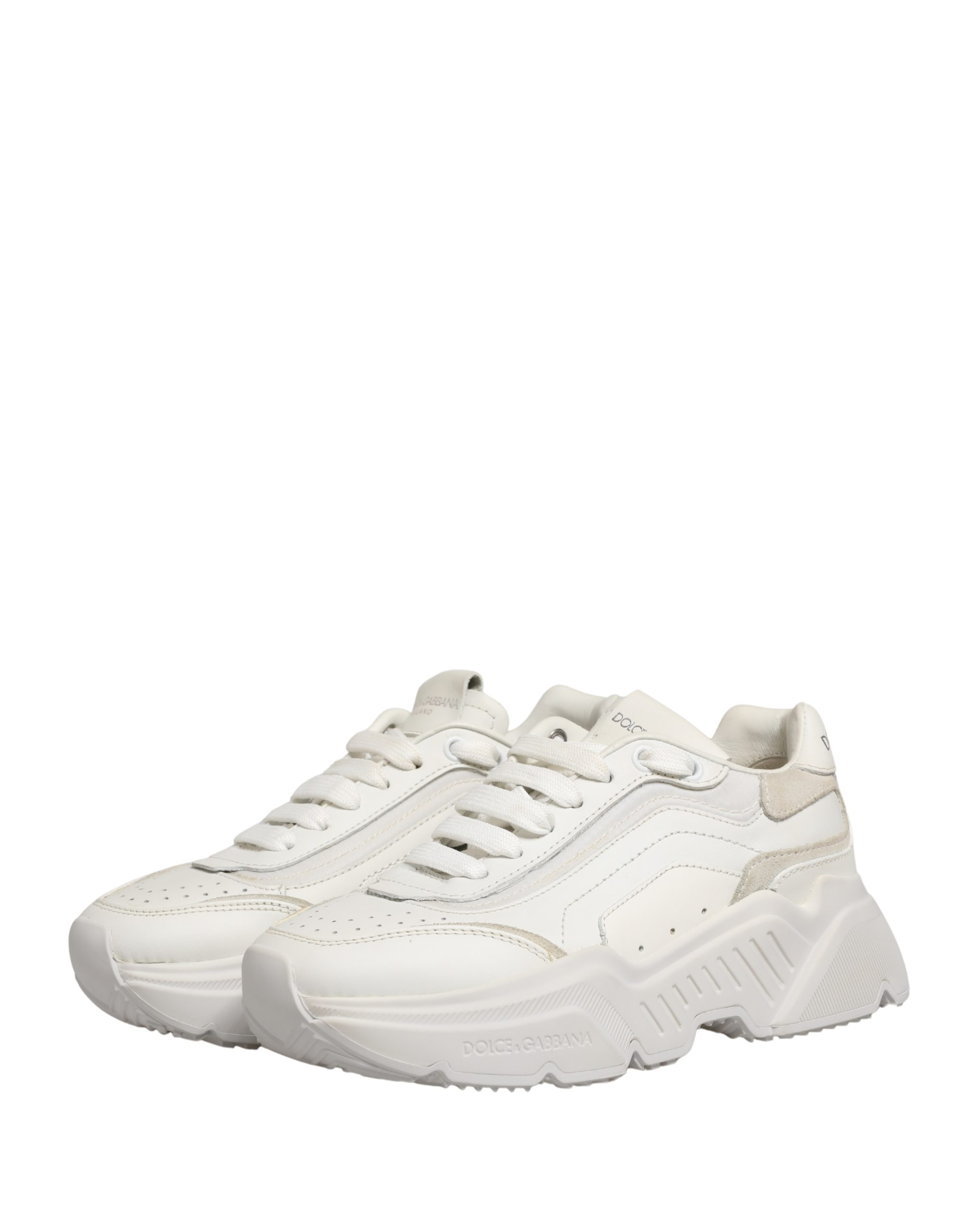 Dolce & Gabbana White Leather Daymaster Low Top Sneakers Shoes - Image 6