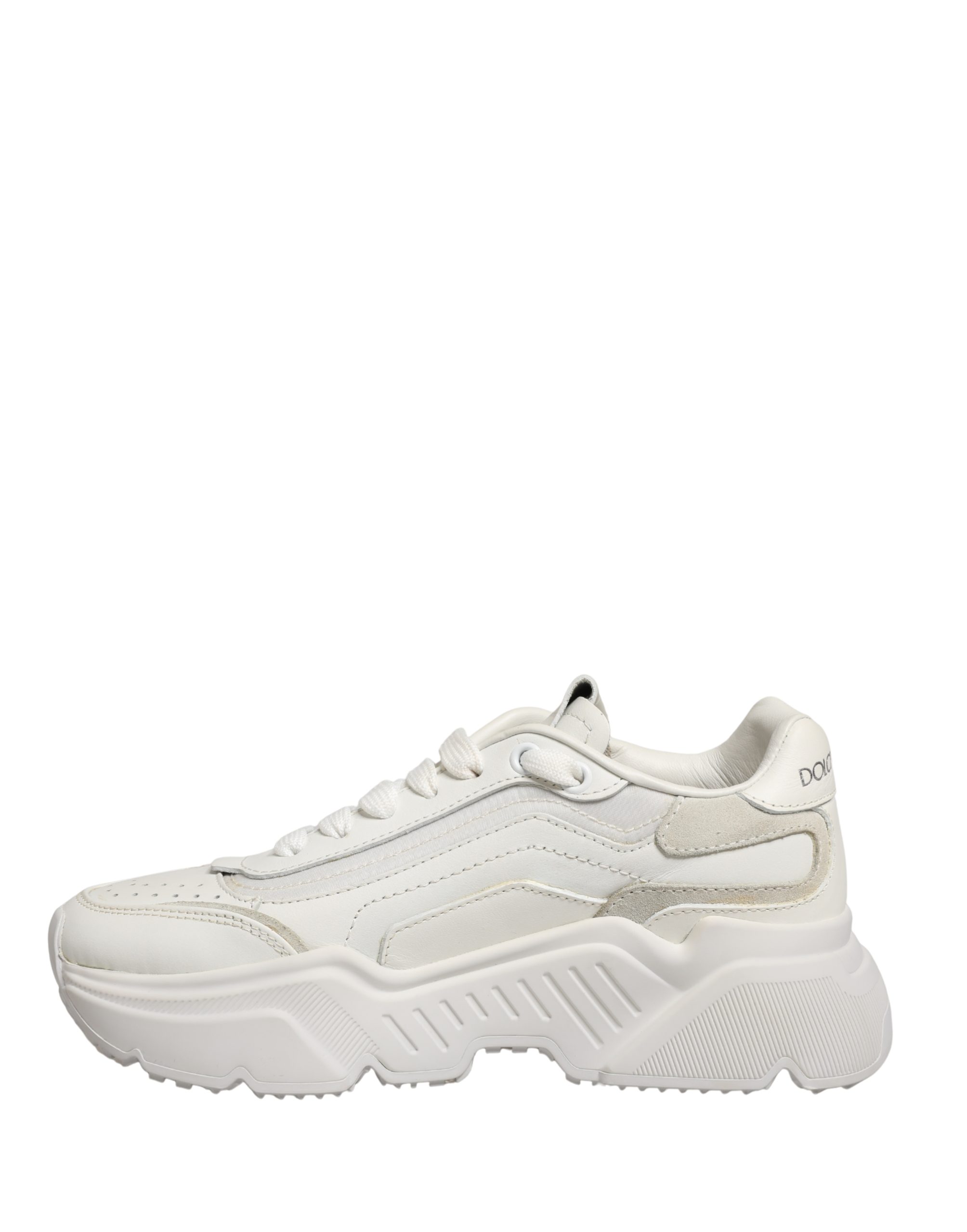 Dolce & Gabbana White Leather Daymaster Low Top Sneakers Shoes - Image 8