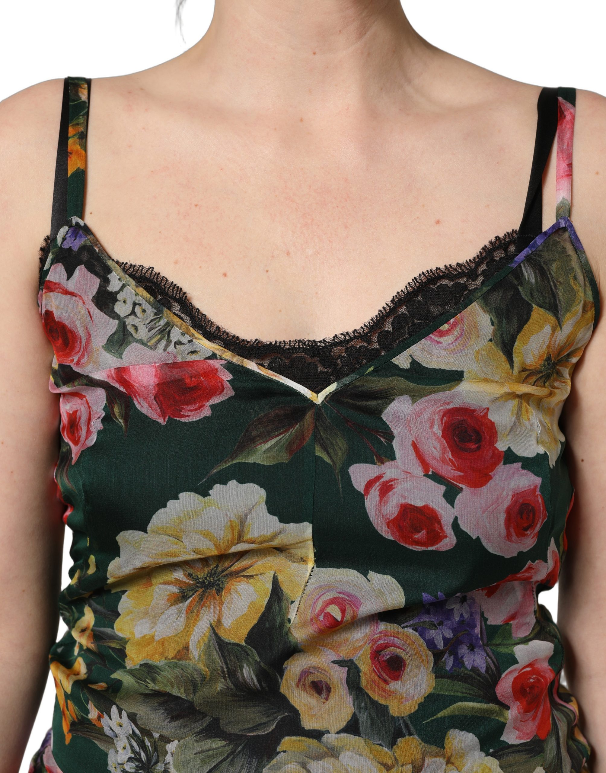 Dolce & Gabbana Multicolor Floral Print Sleeveless Mini Dress - Image 5