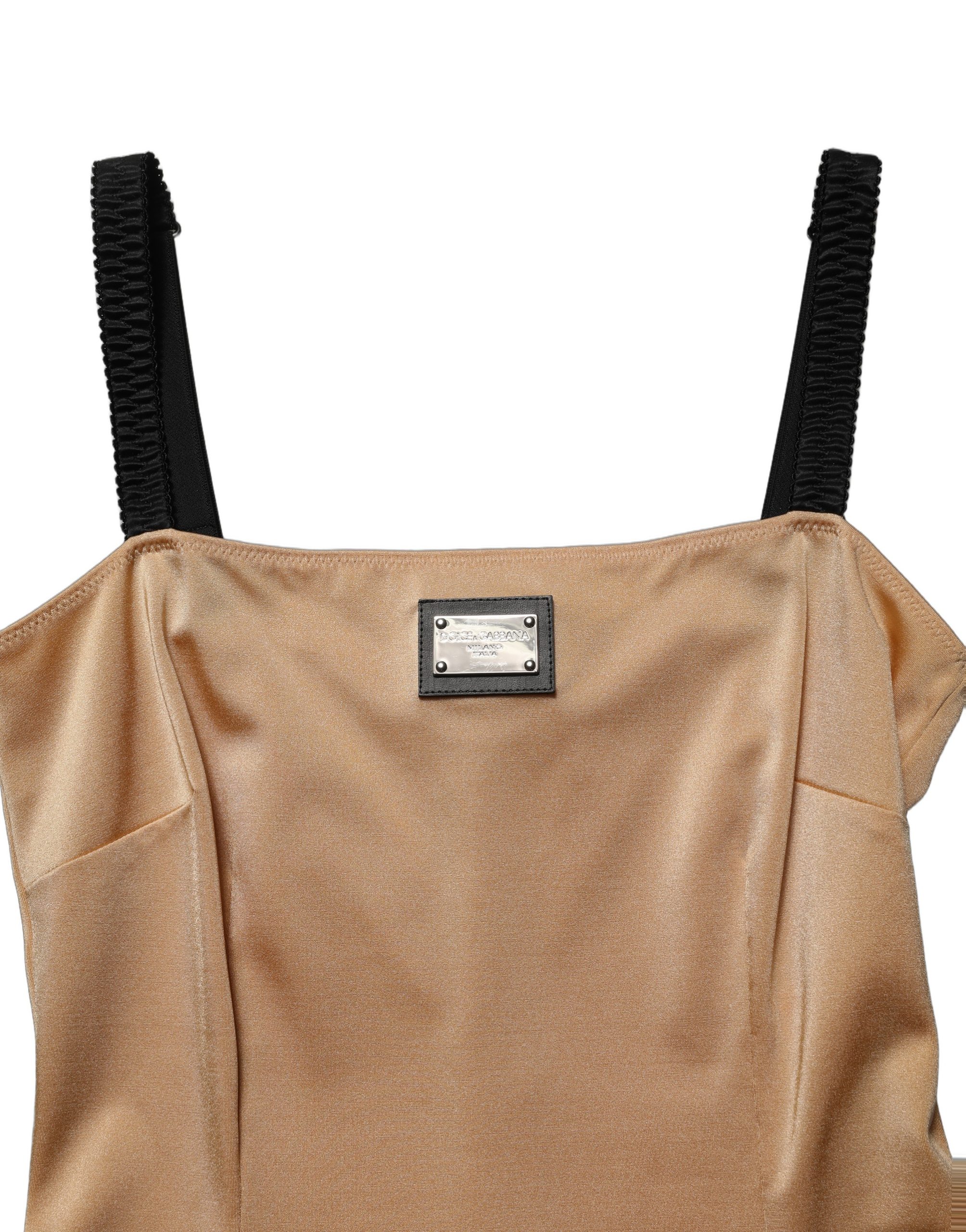 Dolce & Gabbana Brown Nylon Blend Cady Sleeveless Mini Dress - Image 5