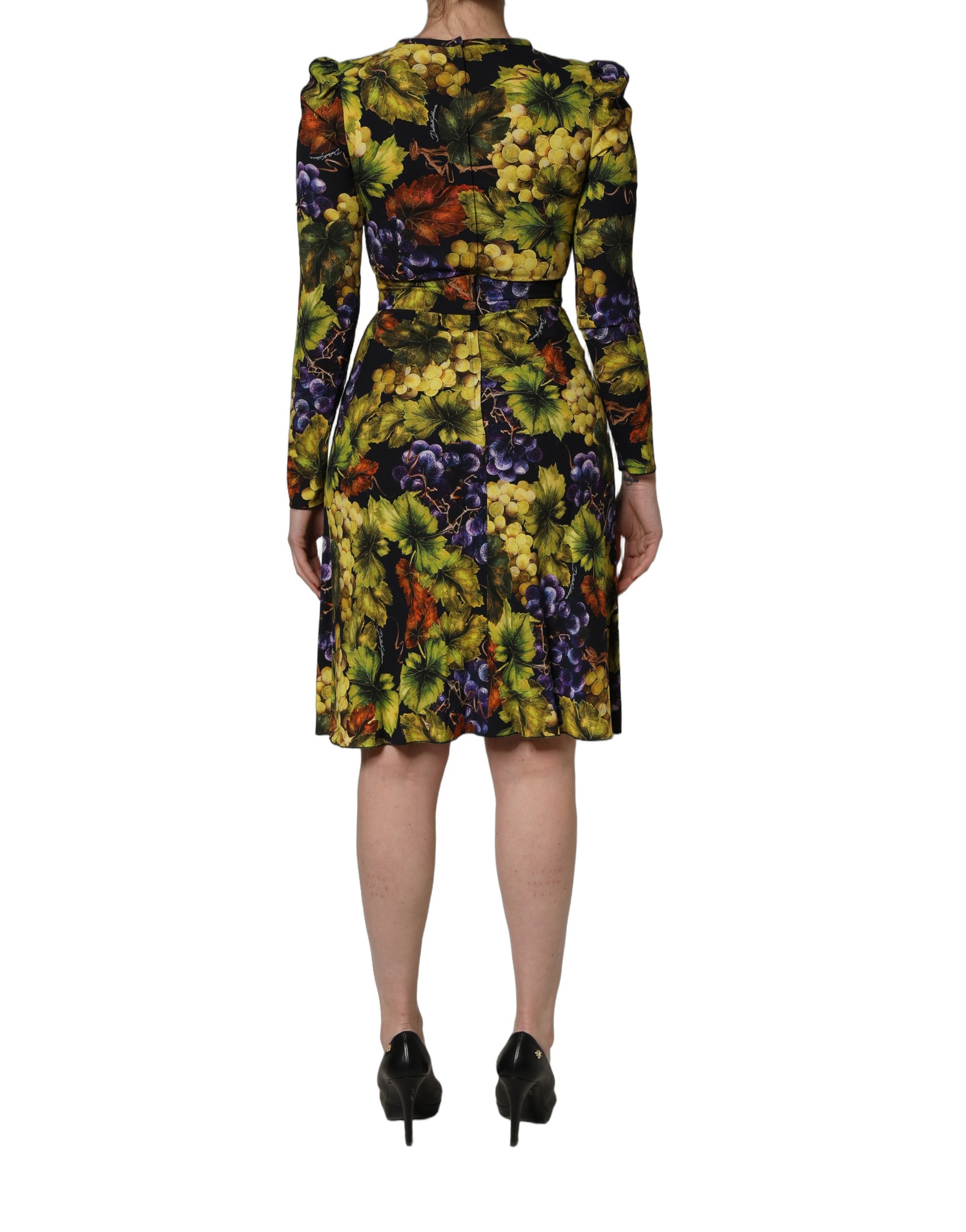 Dolce & Gabbana Multicolor Grape Print LongSleeve Midi Dress - Image 4