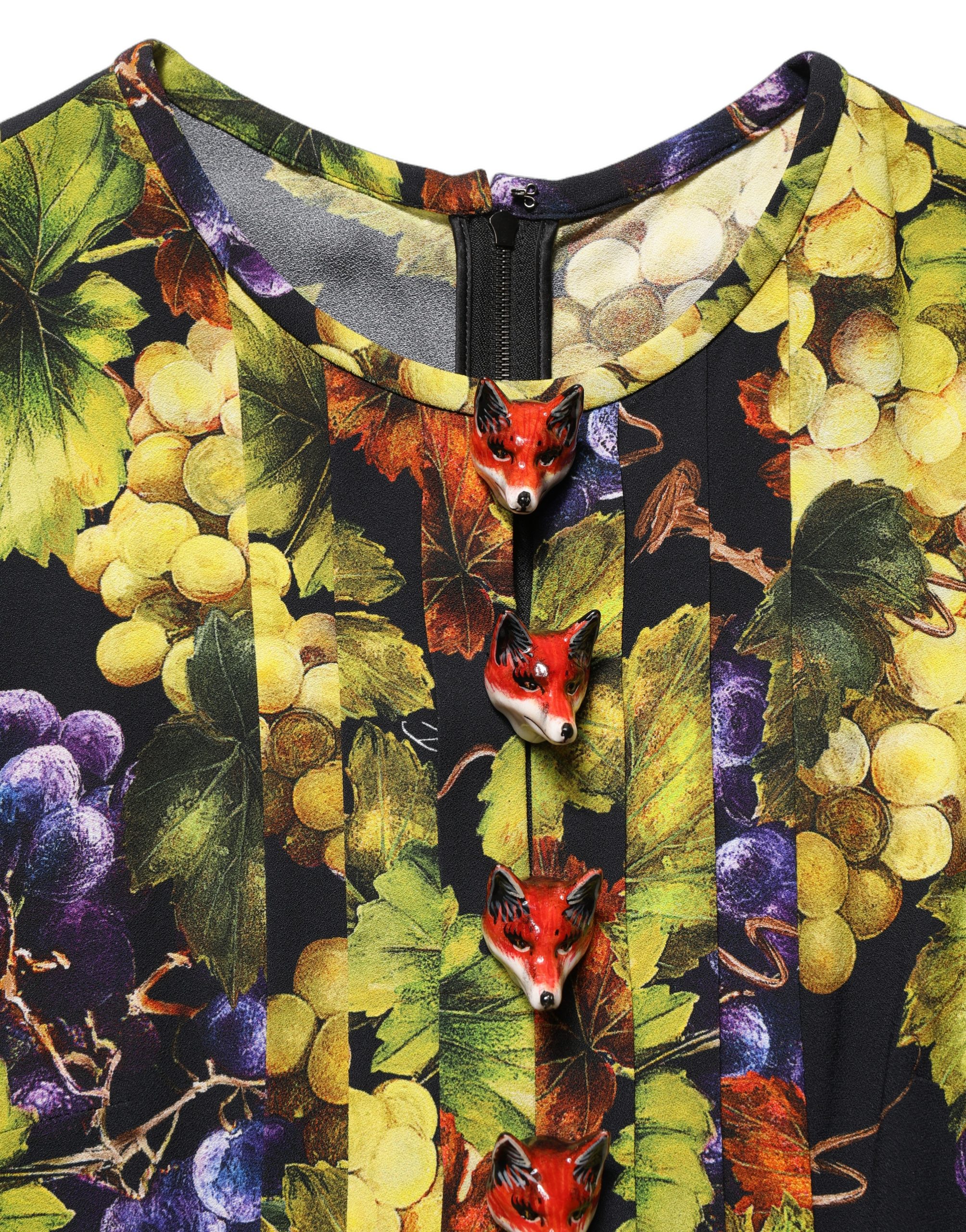Dolce & Gabbana Multicolor Grape Print LongSleeve Midi Dress - Image 7