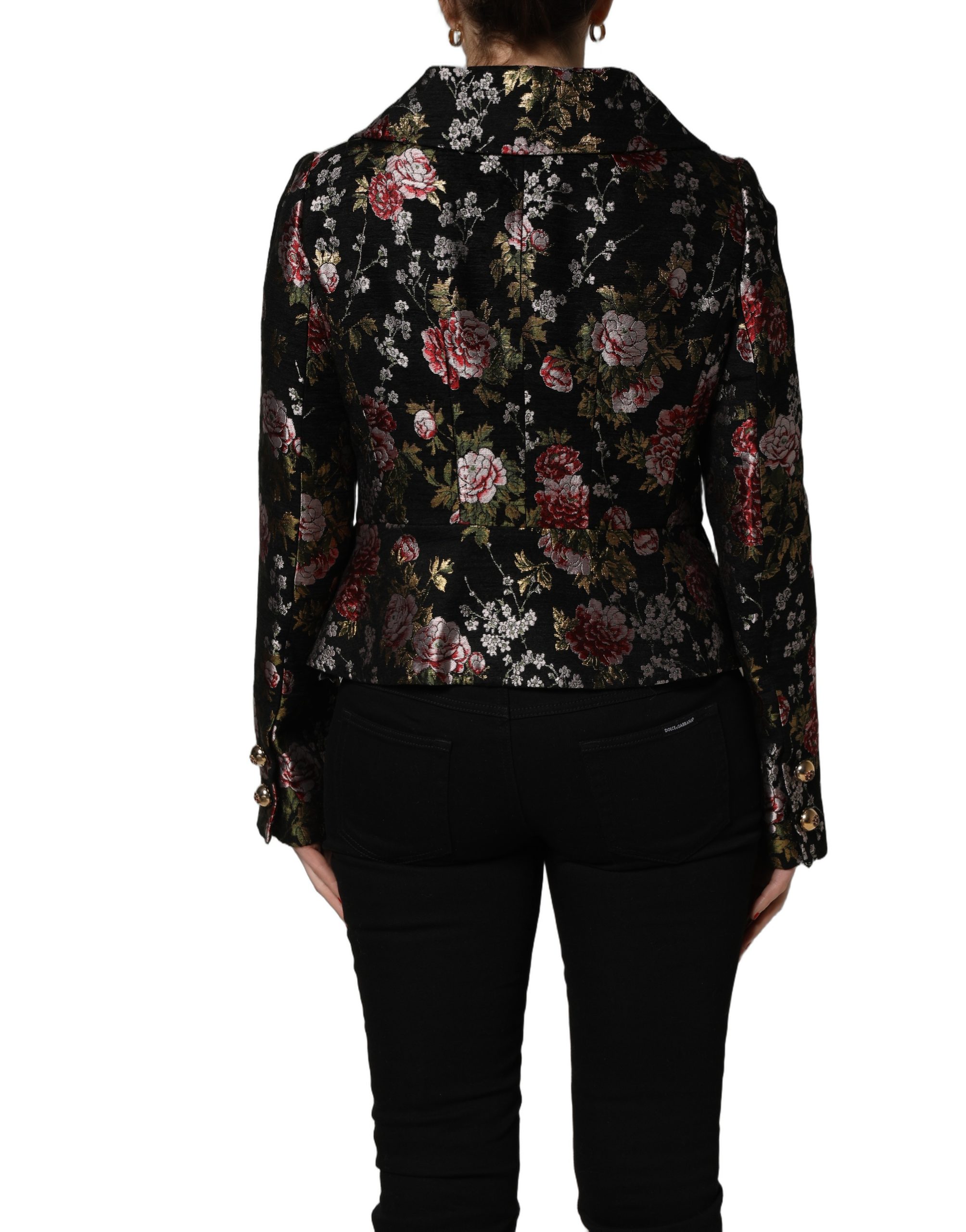 Dolce & Gabbana Multicolor Floral Brocade Blazer Jacket - Image 4
