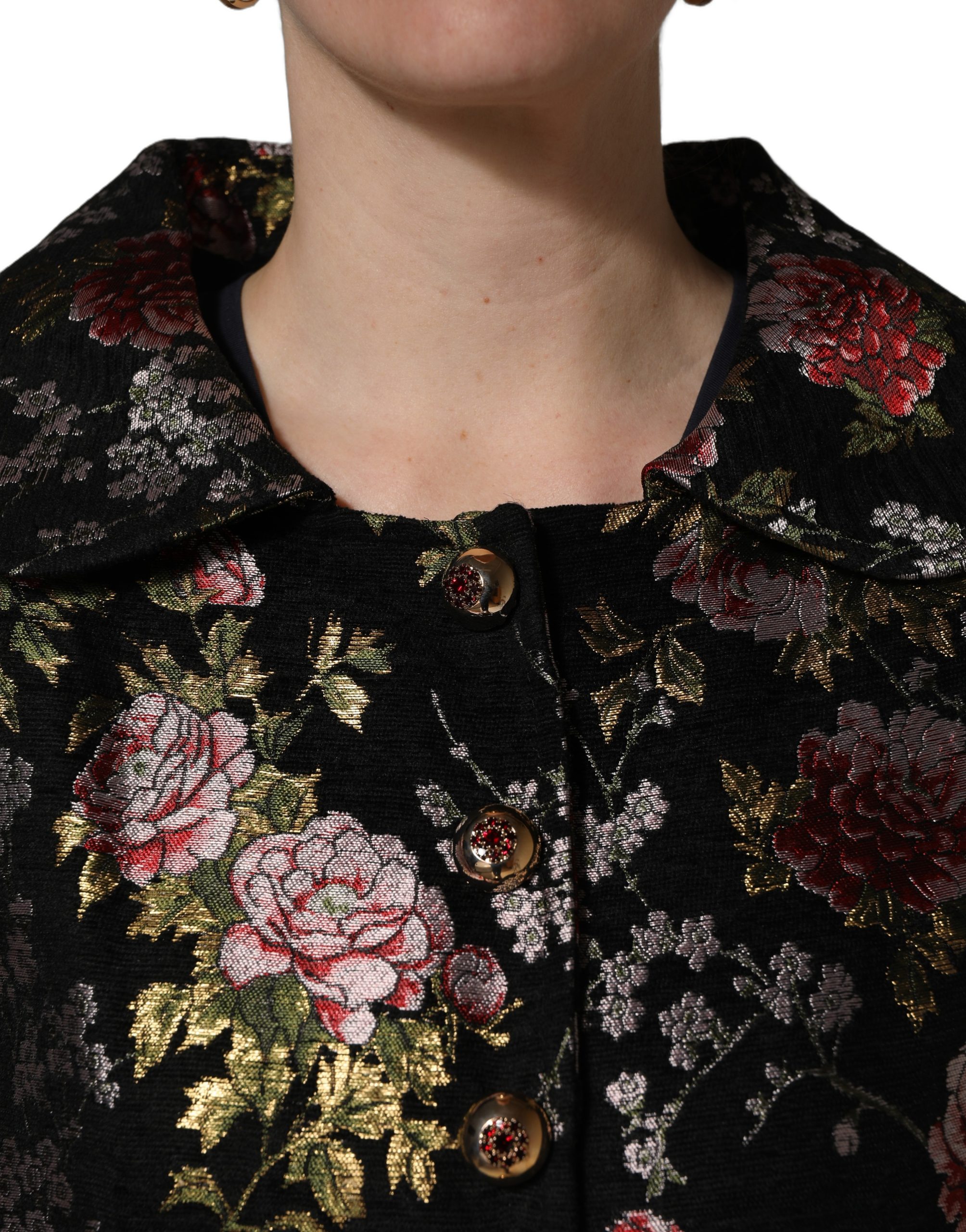 Dolce & Gabbana Multicolor Floral Brocade Blazer Jacket - Image 5